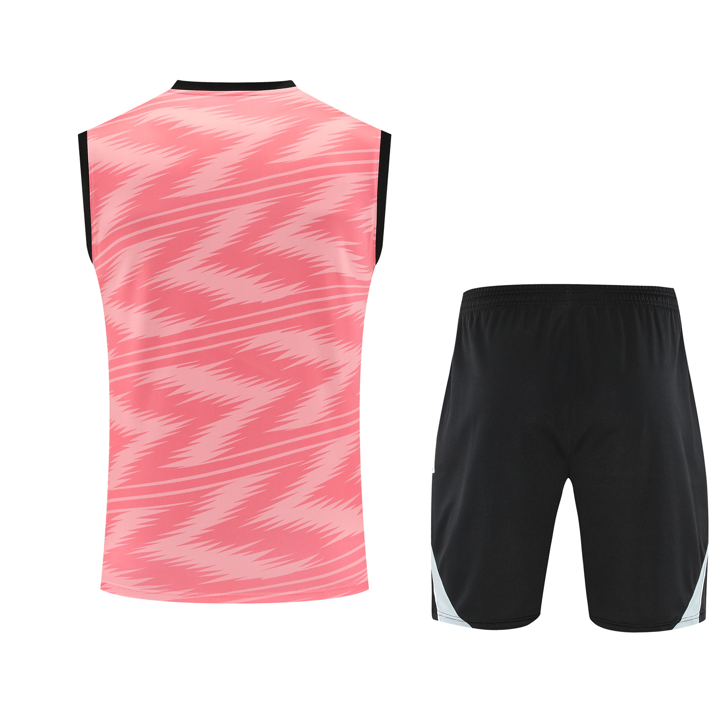 AlphaJersey-Real Madrid 25-26 Vest Training Set - Pink Arrow Pattern Vest & Black Shorts