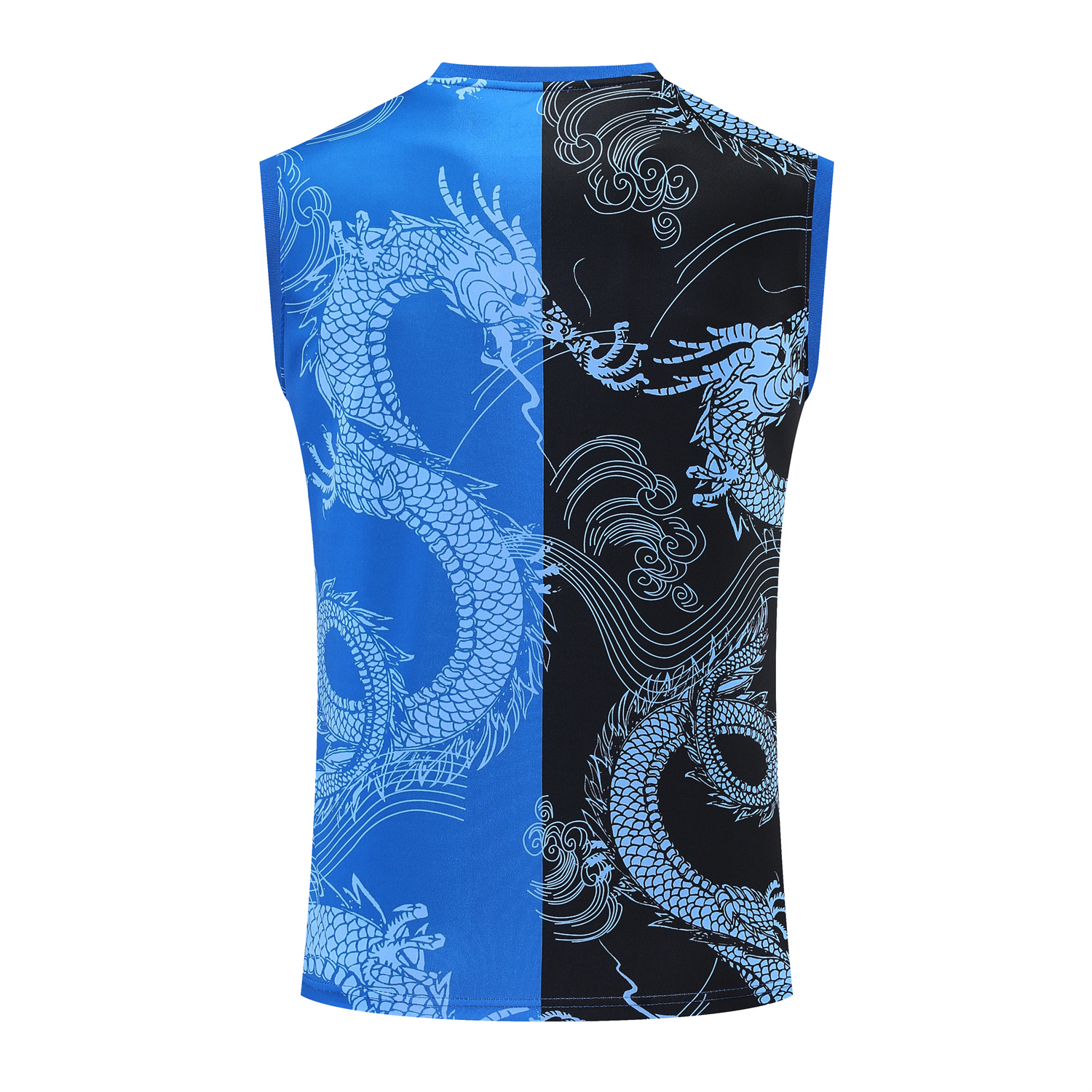 AlphaJersey-Real Madrid 25-26 Vest Training Set - Blue Black Dragon Vest & Black-White Shorts