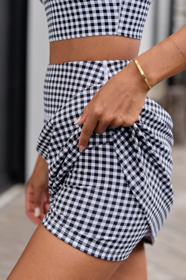 Active State Black Gingham Active Skirt SALE | Elegant Women's Fashion by coolavocek
