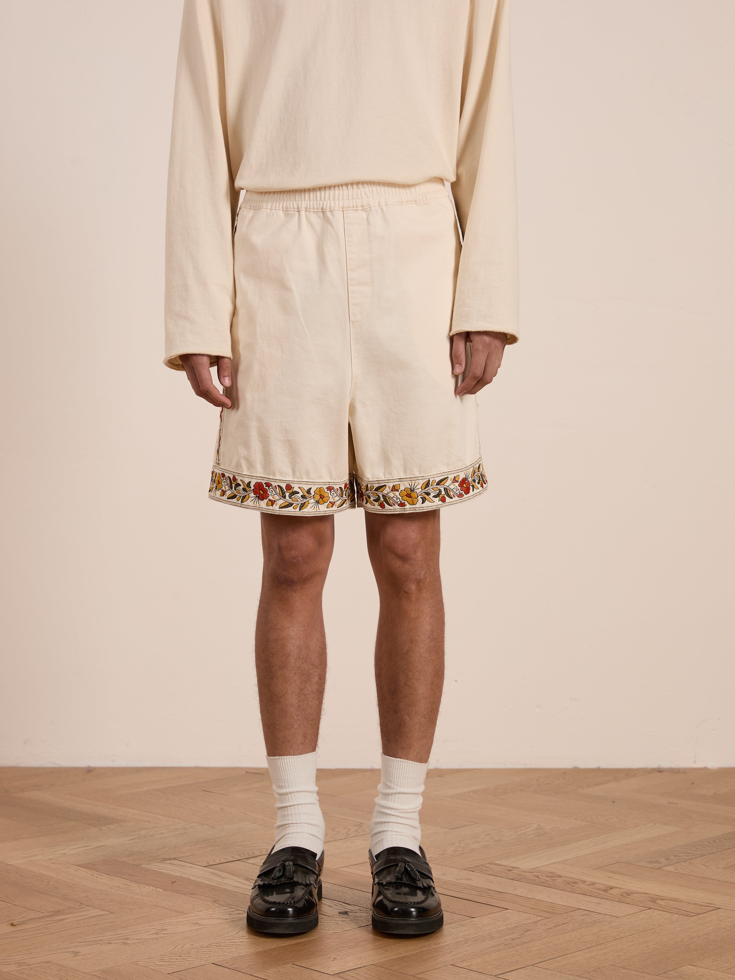 Kantha Floral Work Shorts | Modern Menswear by yycbvcnbmmnbm