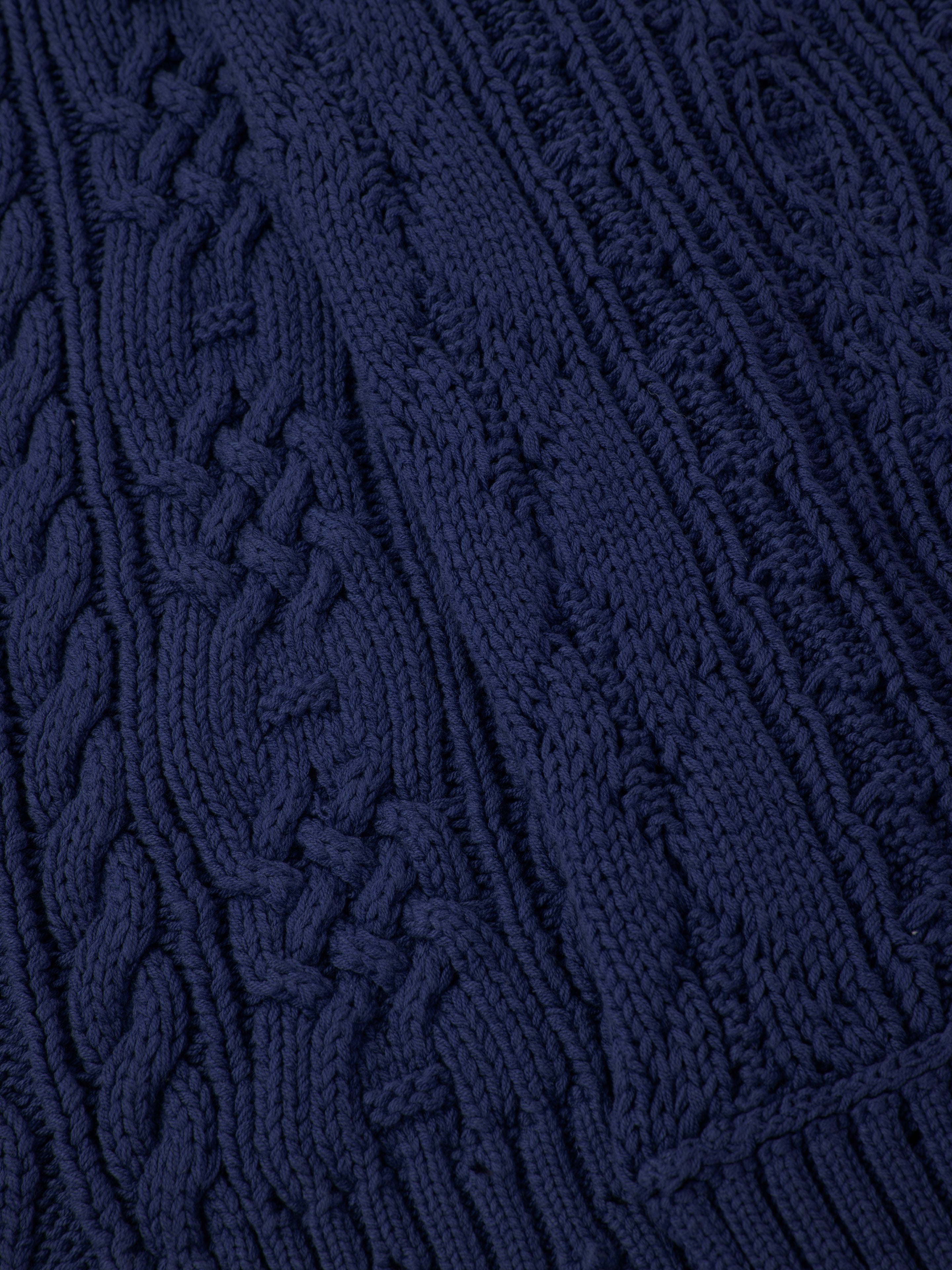 Navy Distressed Cable Knit Scarf | Modern Menswear by yycbvcnbmmnbm