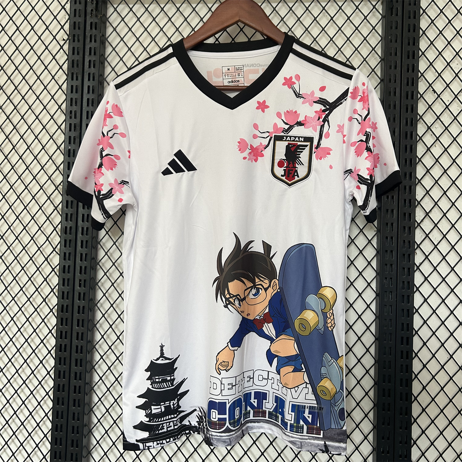 AlphaJersey-Japan 25-26 Conan Skateboarding Under The Cherry Blossom Tree White Special Jersey - Fans Version