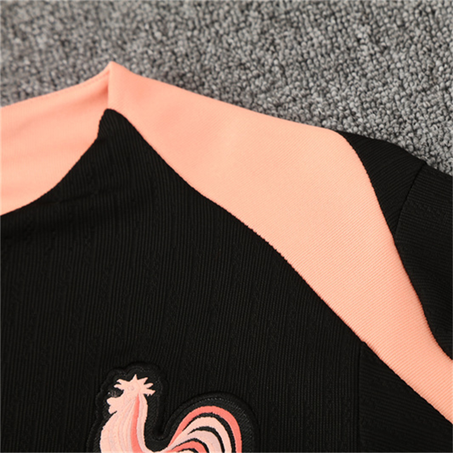 AlphaJersey-France 25-26 Kids Long Sleeve Training Set - Player Version - Black Top and Pants