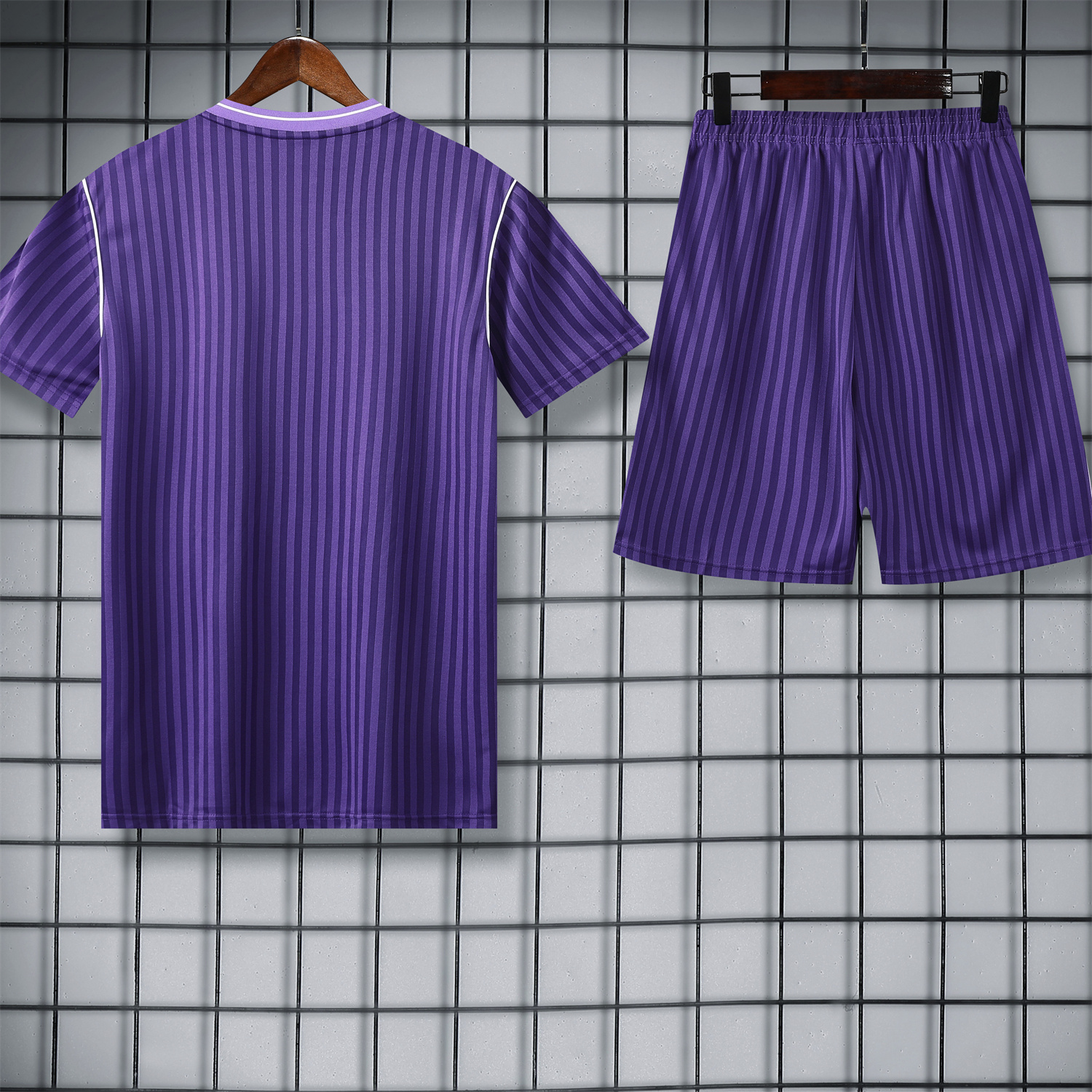 AlphaJersey-Real Madrid 25-26 Short-Sleeve Training Set - Pure Purple Top & Purple Shorts