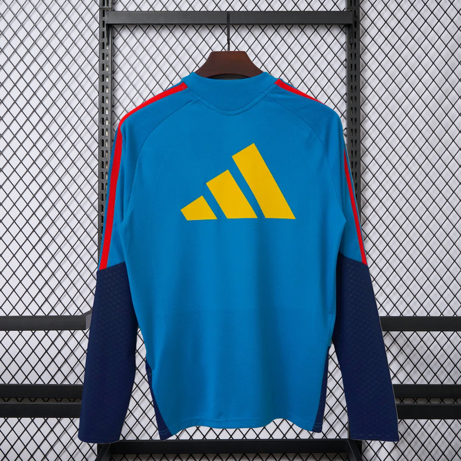 AlphaJersey-Spain 2026 Blue Long Sleeves Training Jersey - Fans Version