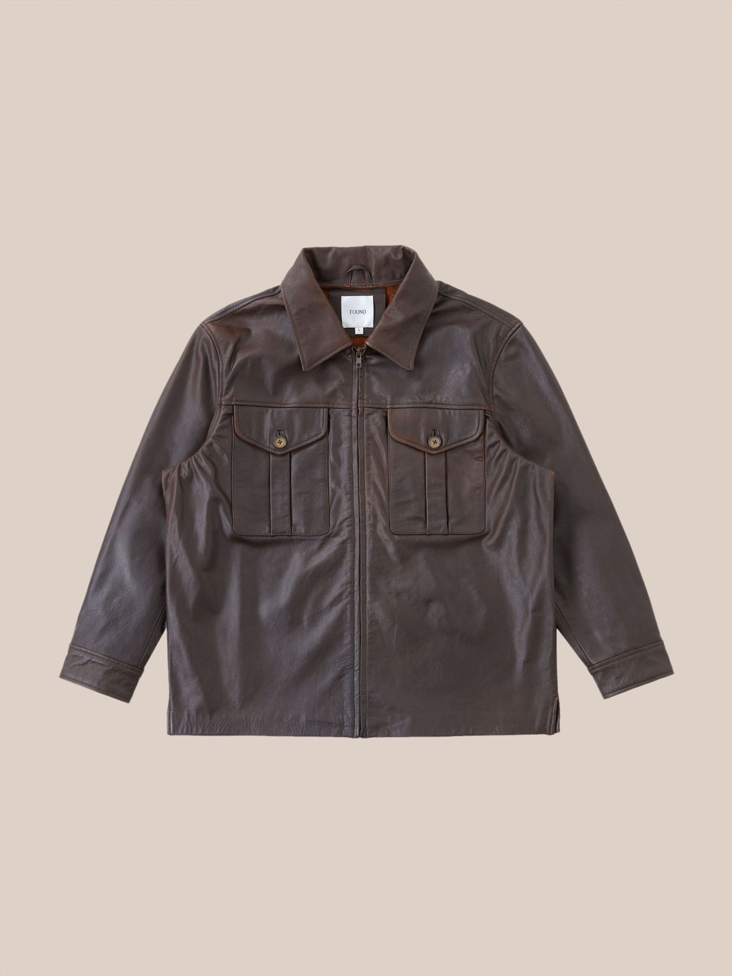 Sepia Leather Overshirt | Modern Menswear by yycbvcnbmmnbm