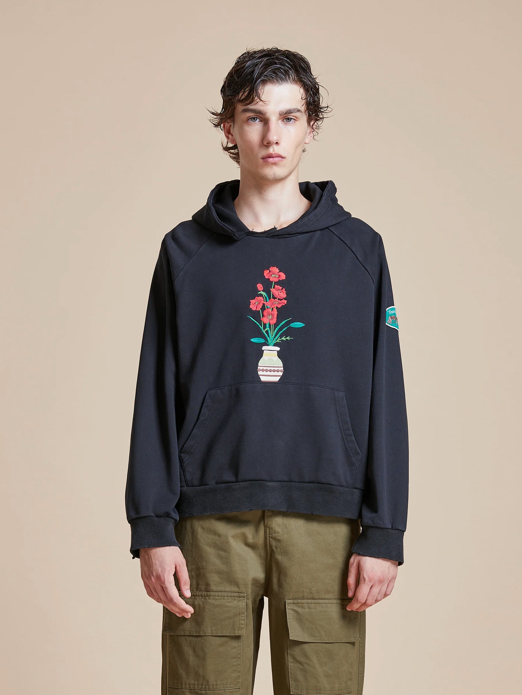 Flowers Vase Hoodie | Modern Menswear by yycbvcnbmmnbm