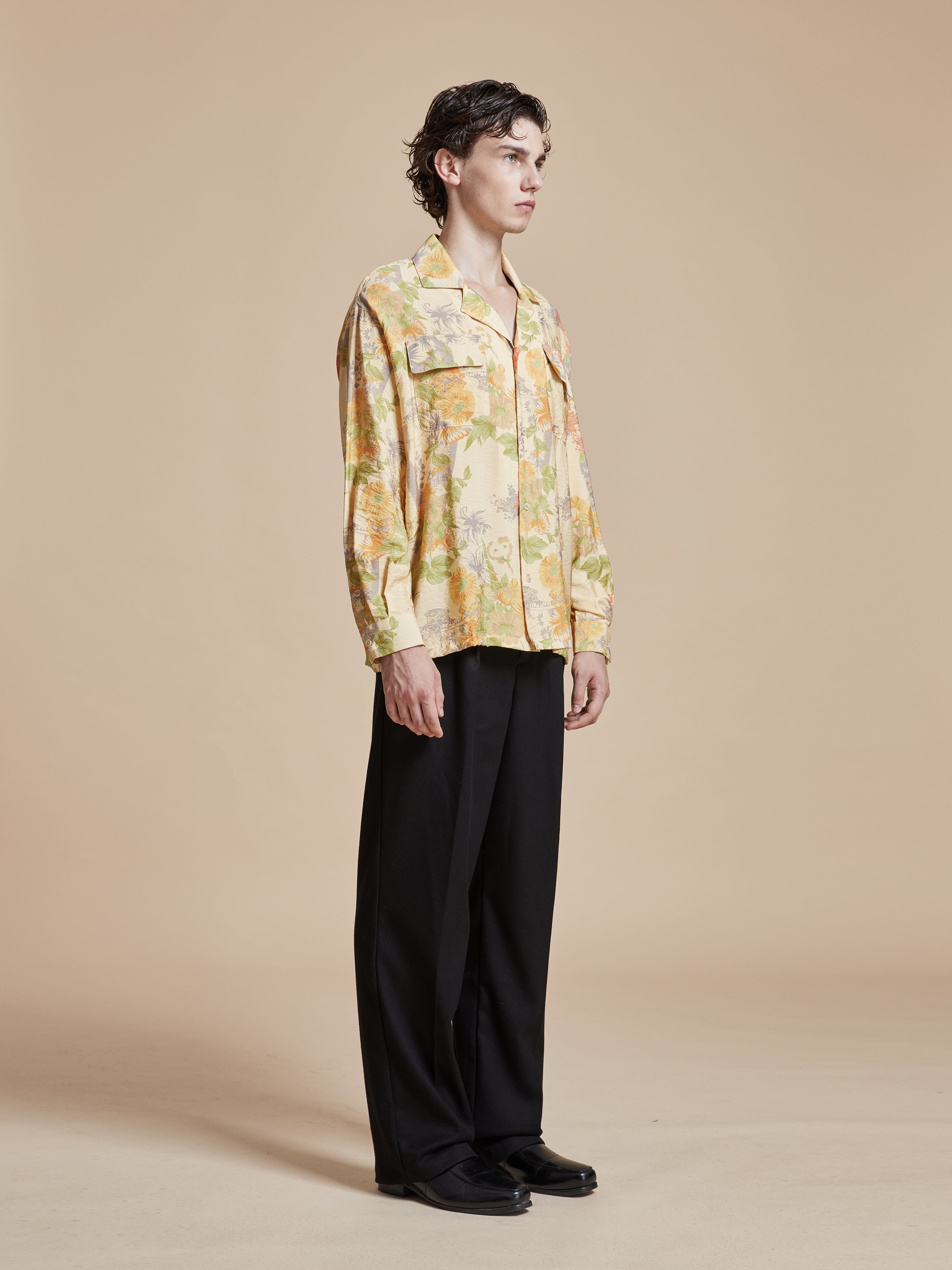 Meraj Vase Pot Long Sleeve Camp Shirt | Modern Menswear by yycbvcnbmmnbm