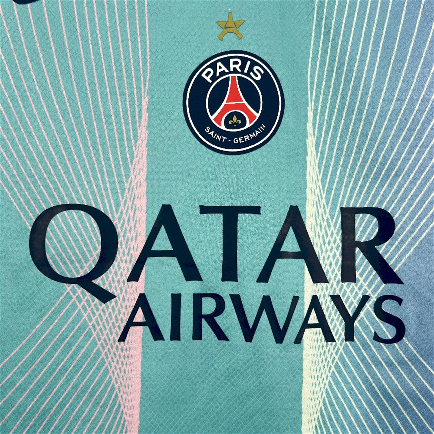 AlphaJersey-Paris Saint-Germain PSG 25-26 T90 White Lines Light Blue Gradient Special Jersey - Fans Version