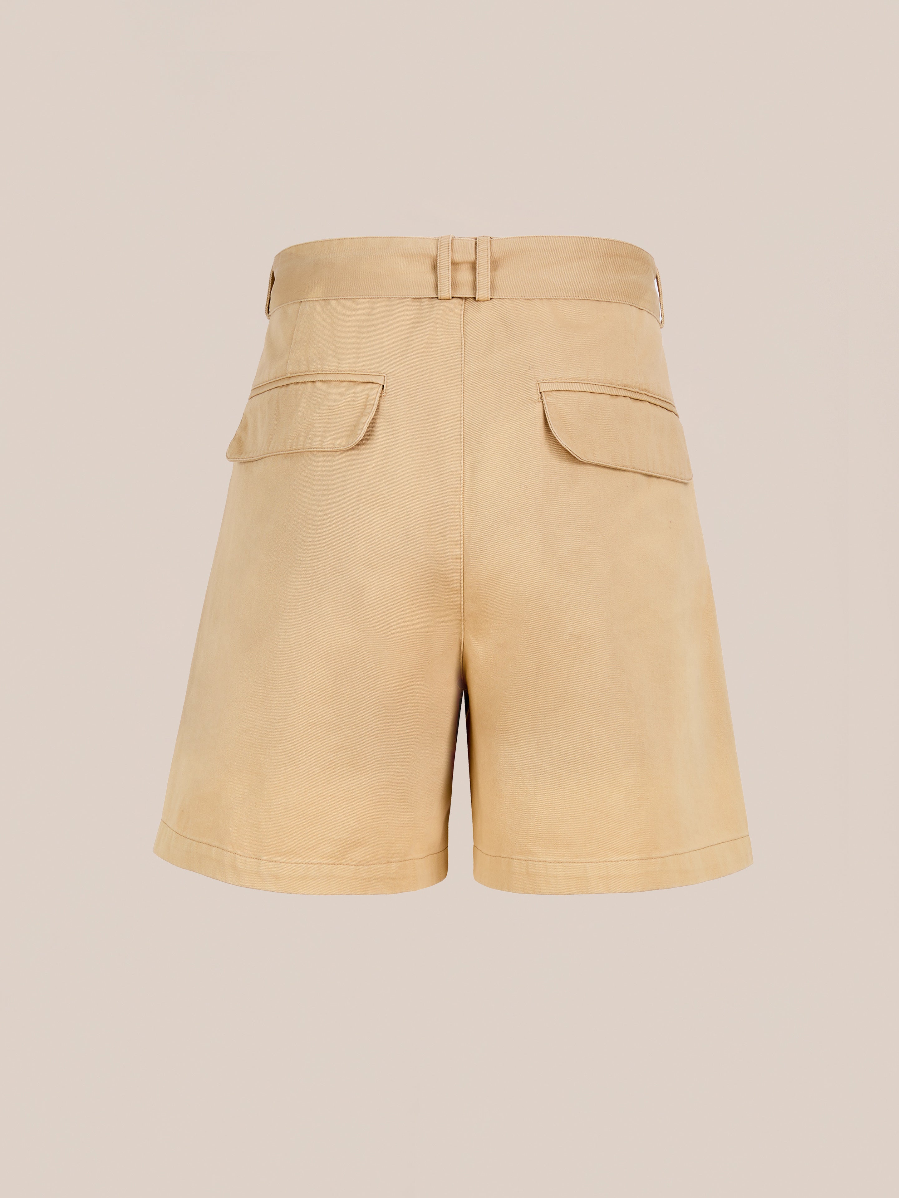 Belted Twill Pleated Shorts | Modern Menswear by yycbvcnbmmnbm