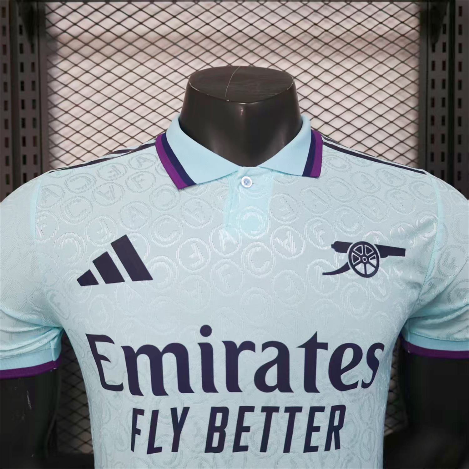 AlphaJersey-Arsenal 25-26 Light Blue POLO Letter Pattern Special Jersey - Player Version