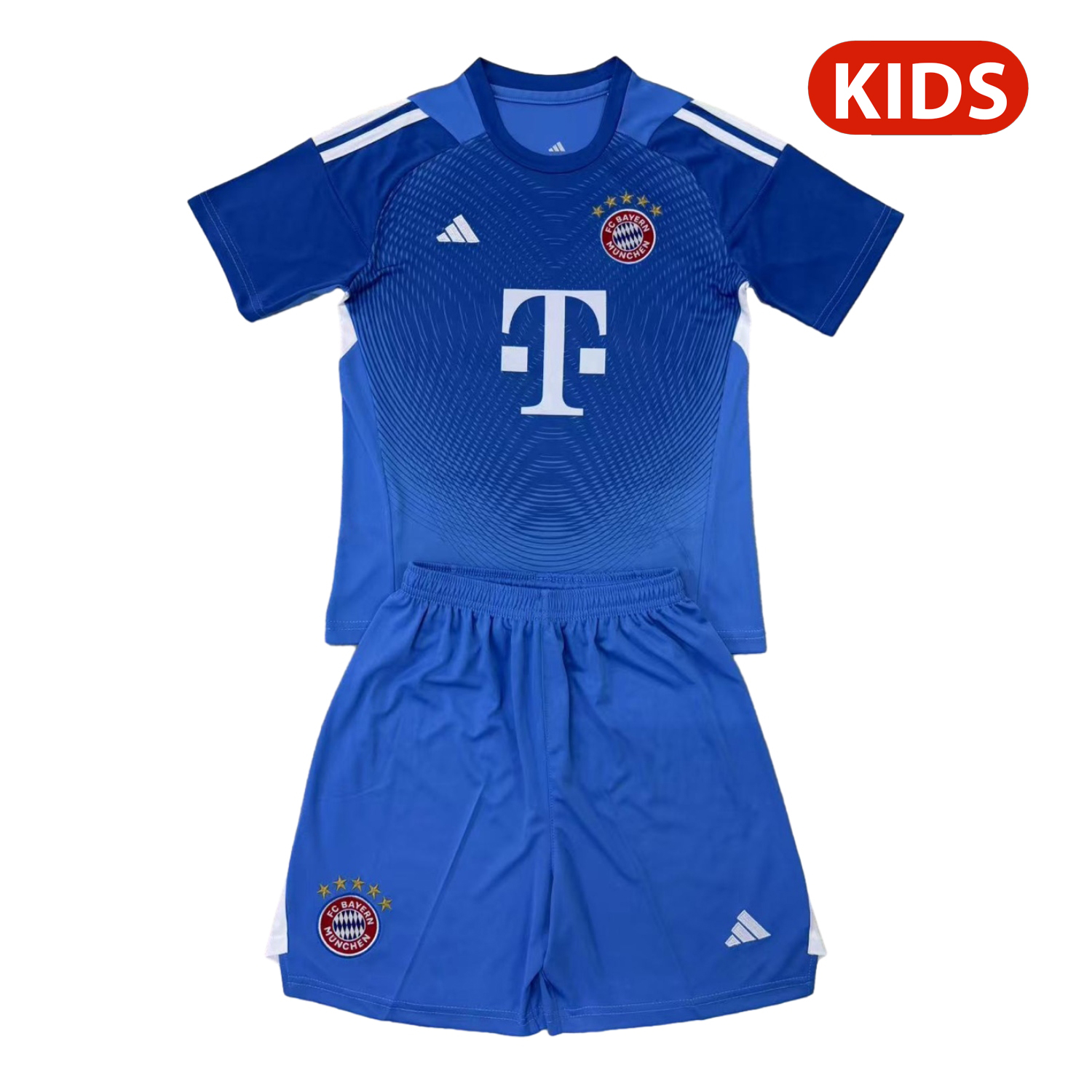 AlphaJersey-Bayern Munich 25-26 Blue Goalkeeper Kids Kit