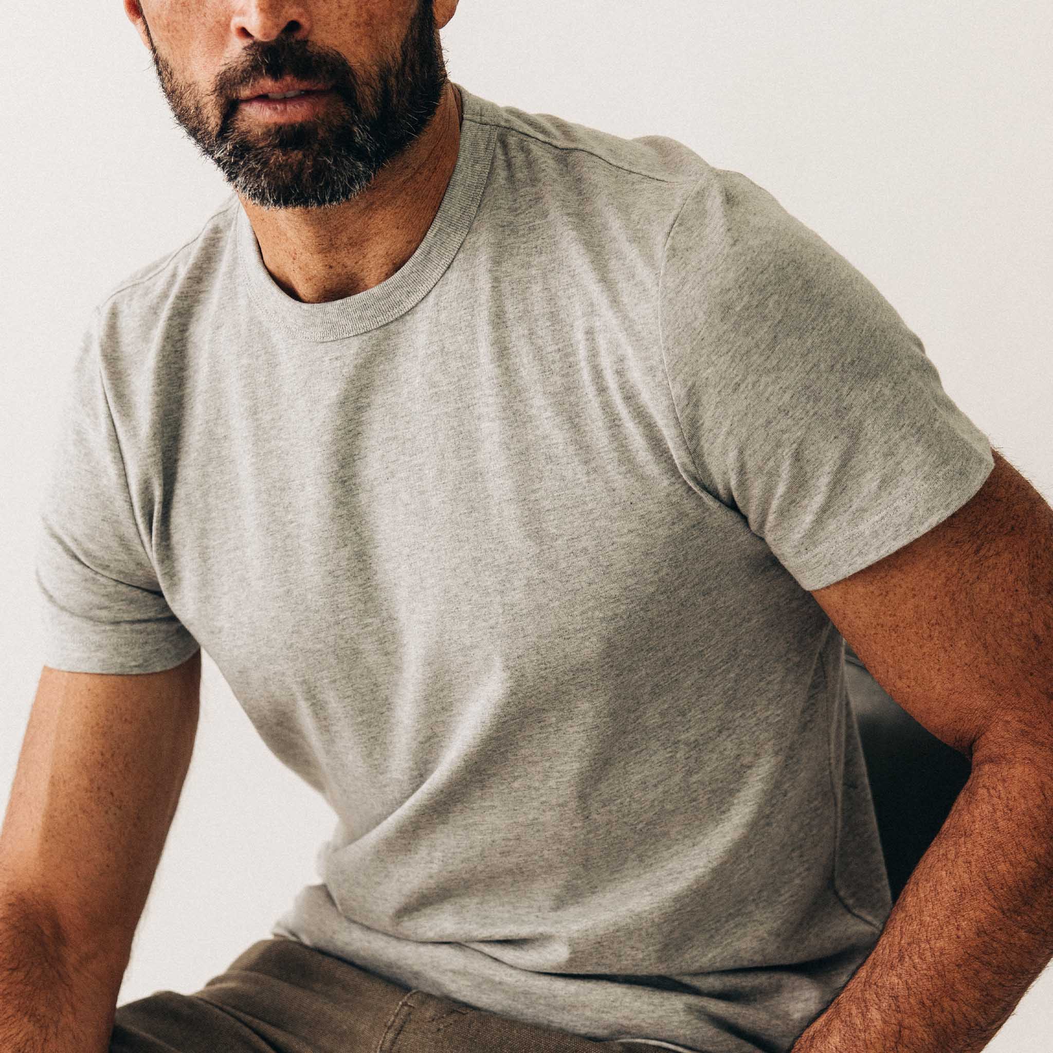 The Organic Cotton Tee in Heather Grey | Modern Menswear by yycbvcnbmmnbm