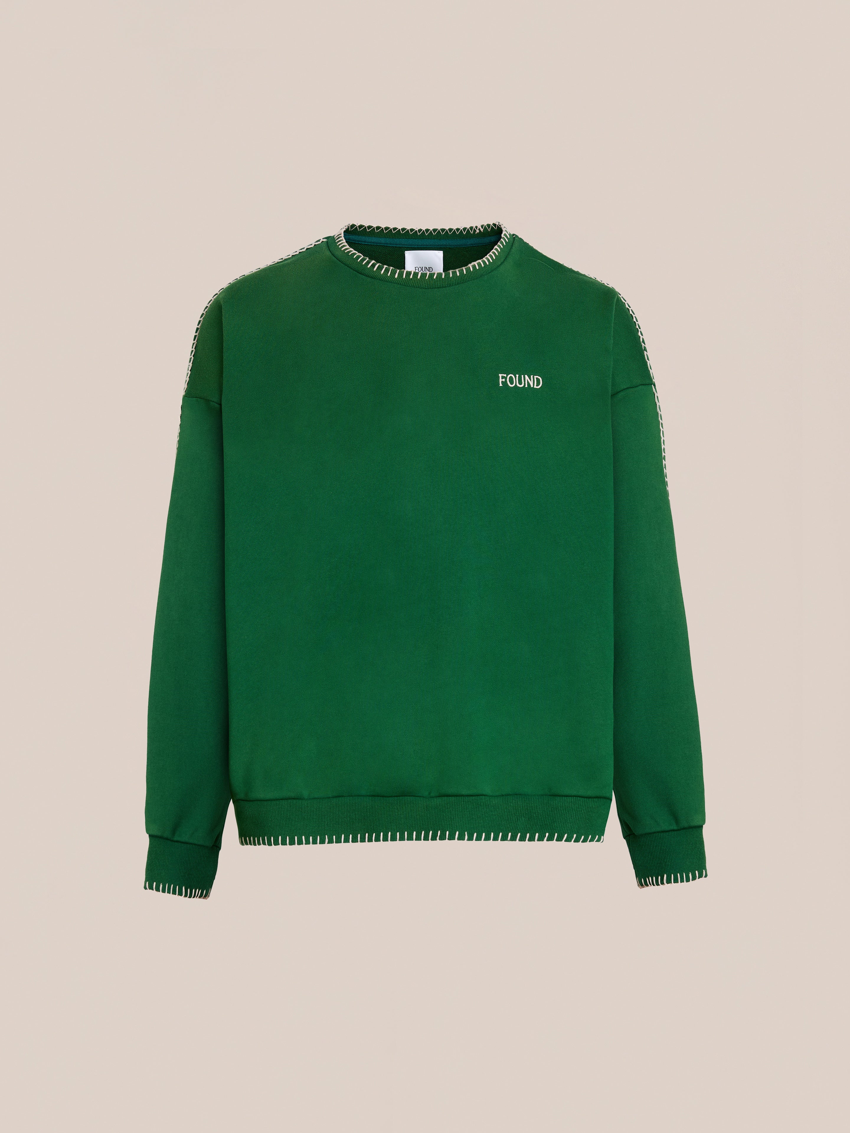 Stitched Border Distressed Crewneck | Modern Menswear by yycbvcnbmmnbm
