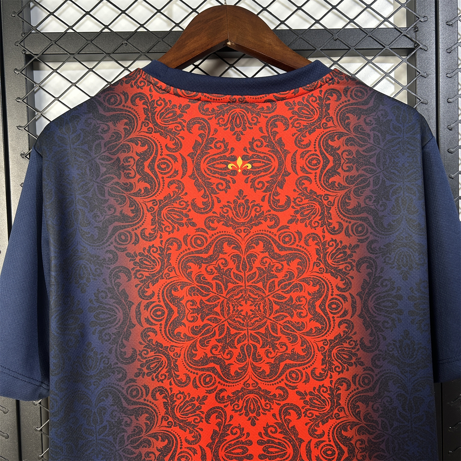 AlphaJersey-Paris Saint-Germain PSG 25-26 Champions League Commemorative Edition Red Blue Flower Pattern T-shirts