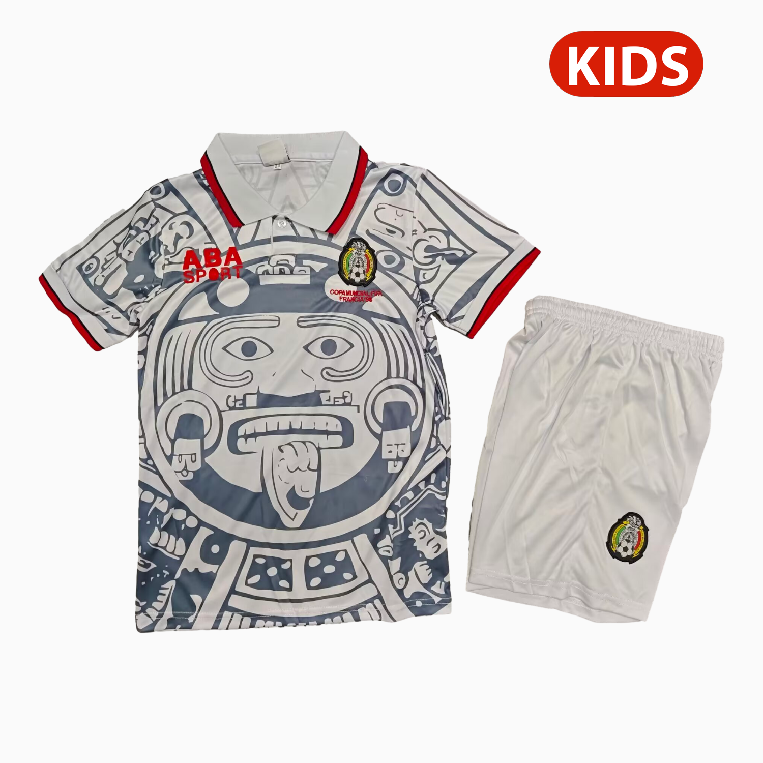 AlphaJersey-Retro Mexico 1998 Away Kids Kit