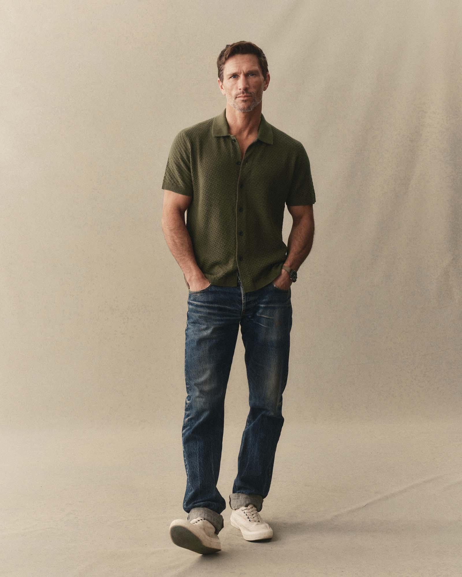 The Arlo Sweater Polo in Cilantro Texture Knit | Modern Menswear by yycbvcnbmmnbm