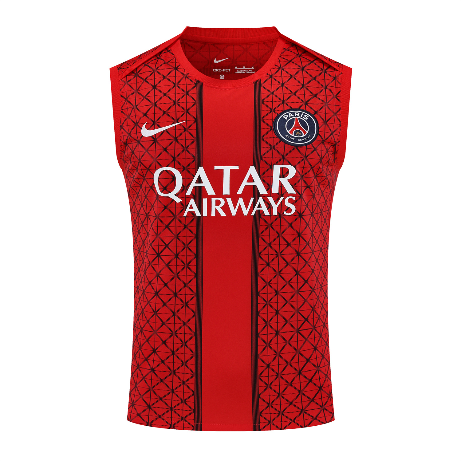 AlphaJersey-Paris Saint-Germain PSG 25-26 Vest Training Set - Red Vest & Deep Blue Shorts