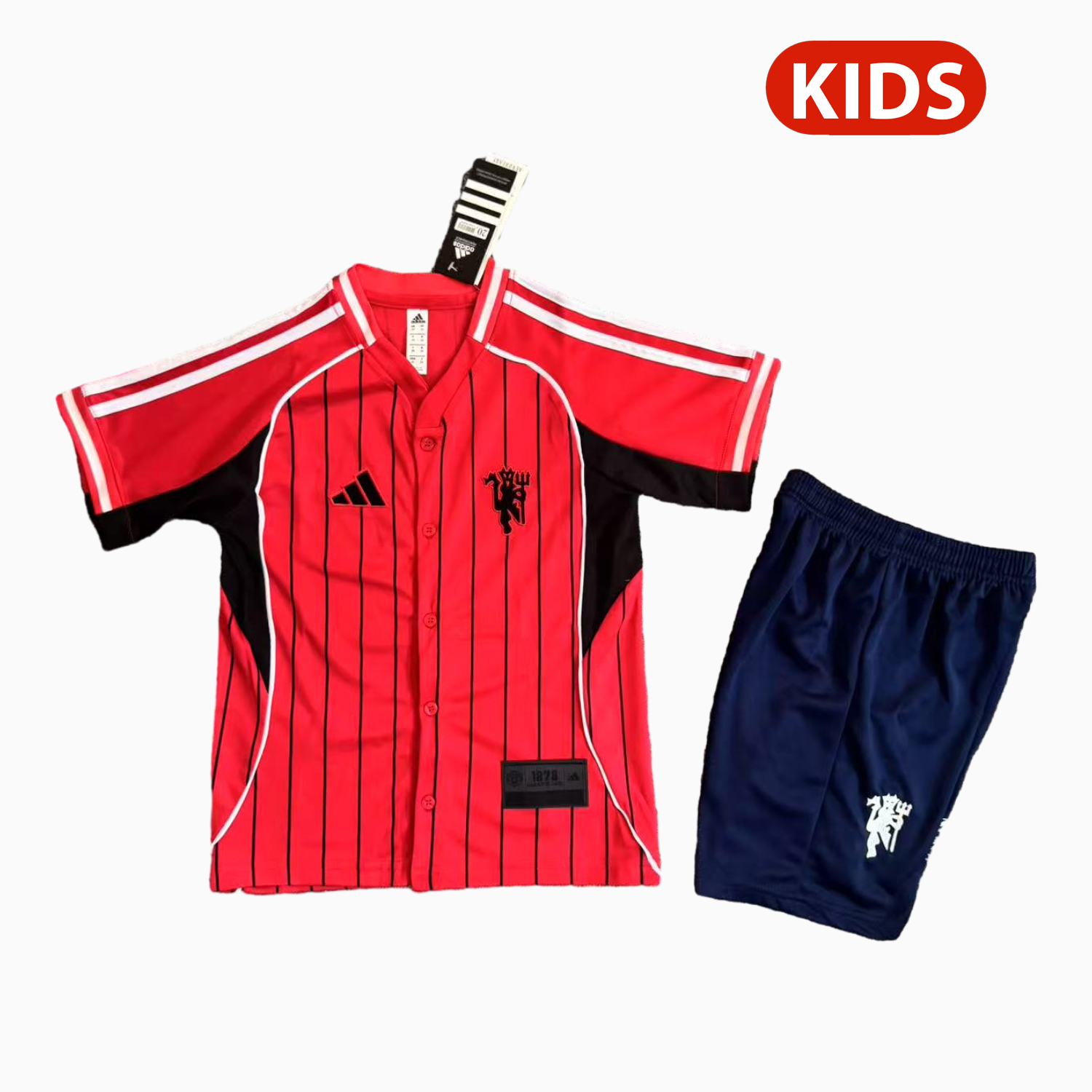 AlphaJersey-Manchester United 25-26 Red Baseball Kids Kit - Player Version