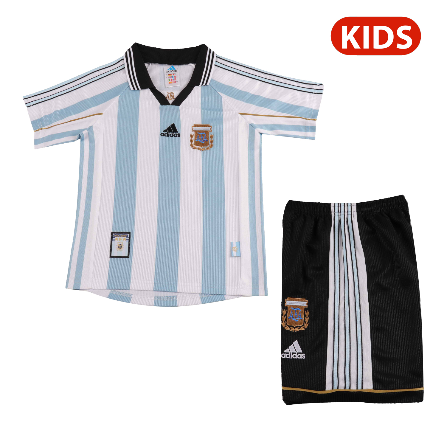 AlphaJersey-Retro Argentina 1998 Home Kids Kit