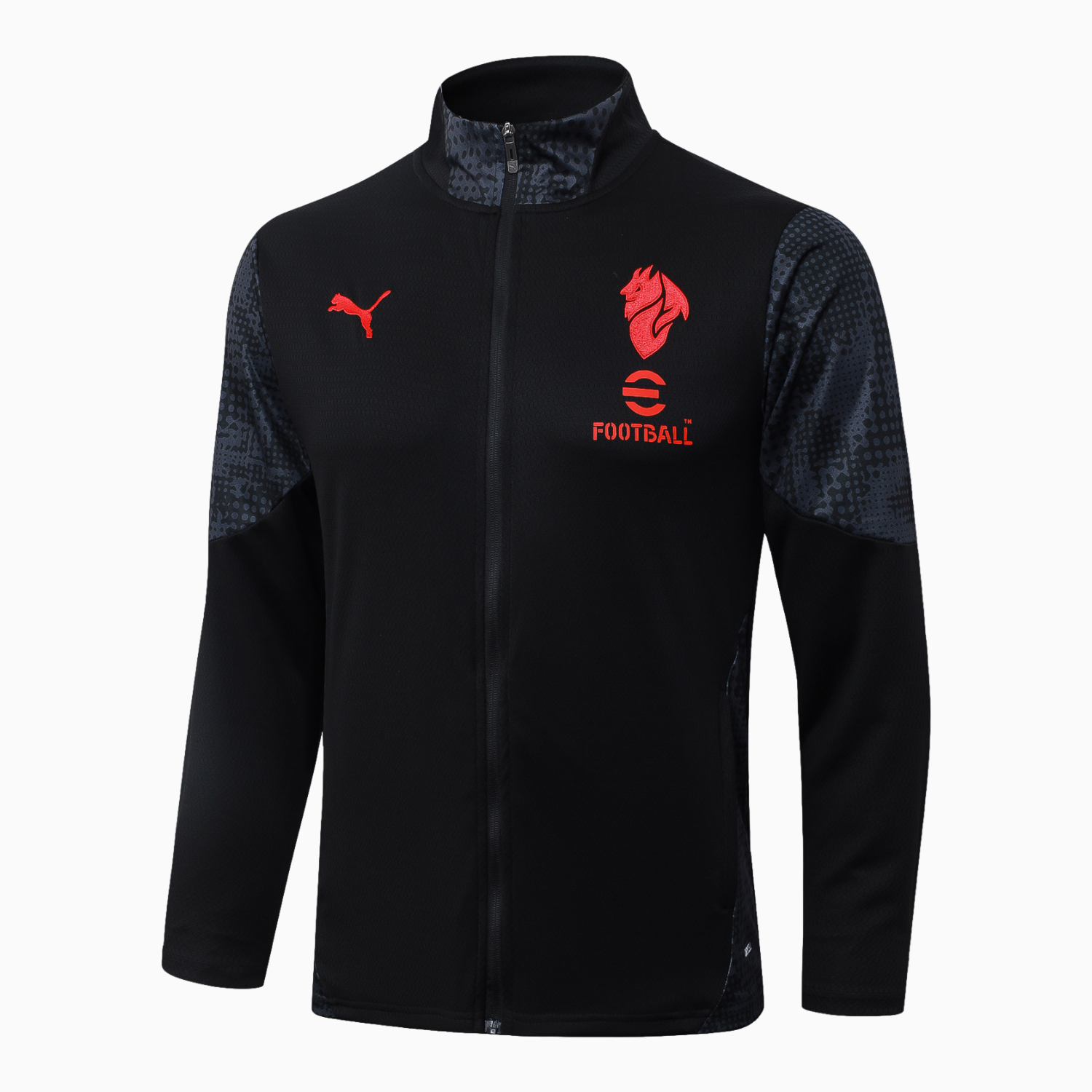 AlphaJersey-AC Milan 25-26 Jacket Training Tracksuit - Little Devil Black top & Pants