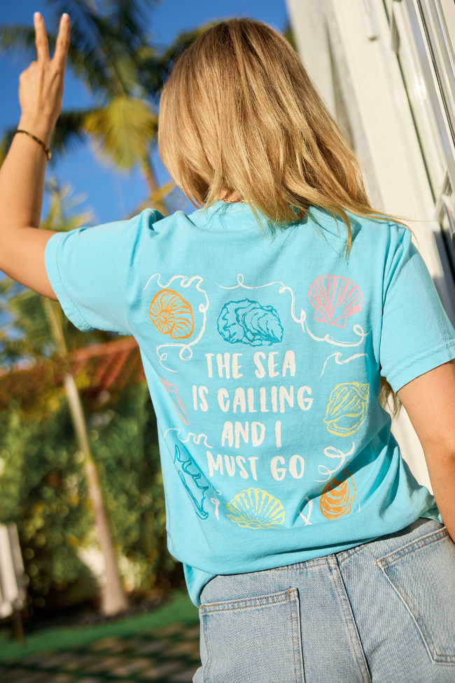 The Sea Is Calling Multi Mint Graphic Tee | Elegant Women's Fashion by coolavocek