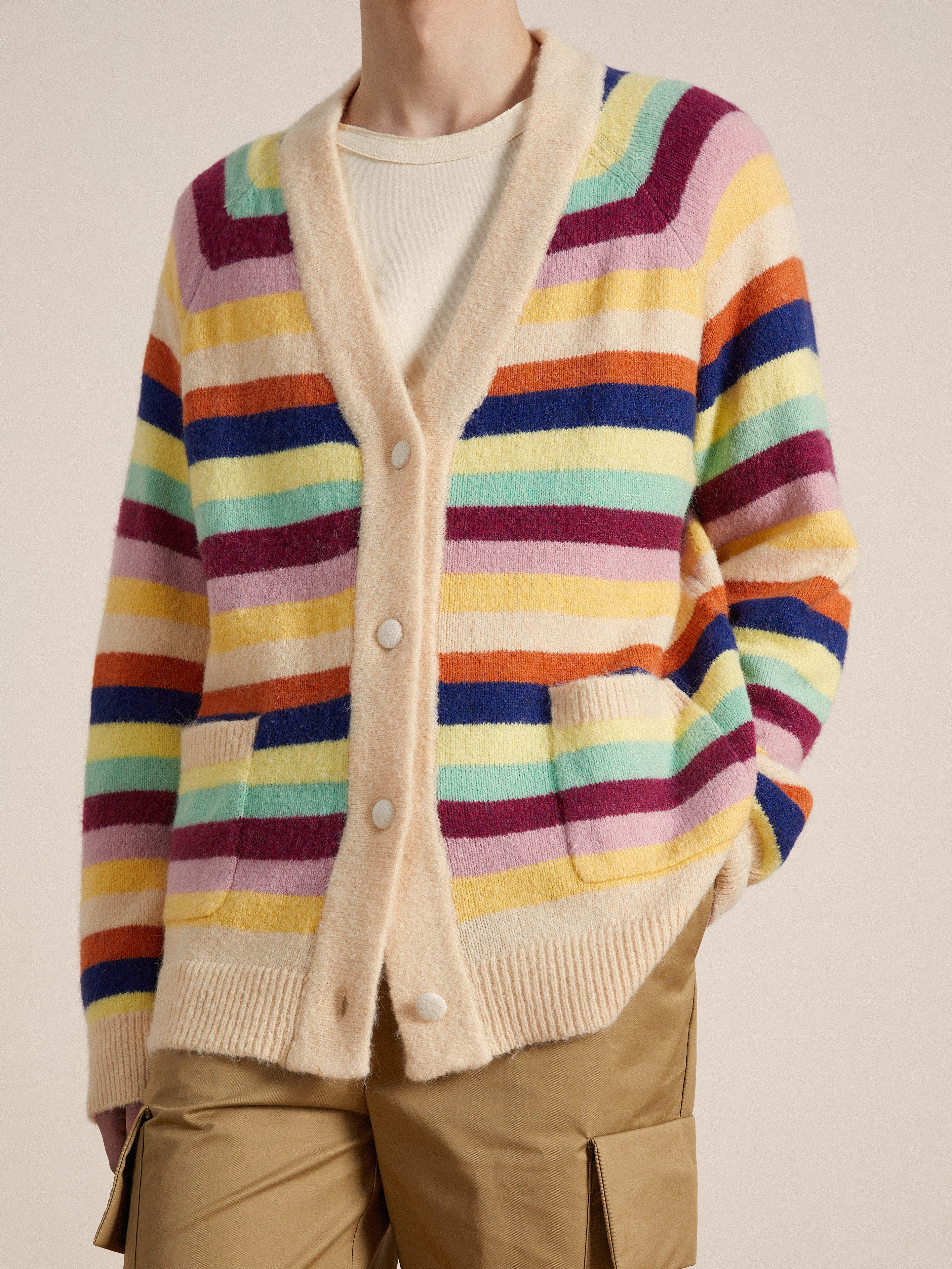 Razi Multi Stripe Cardigan | Modern Menswear by yycbvcnbmmnbm