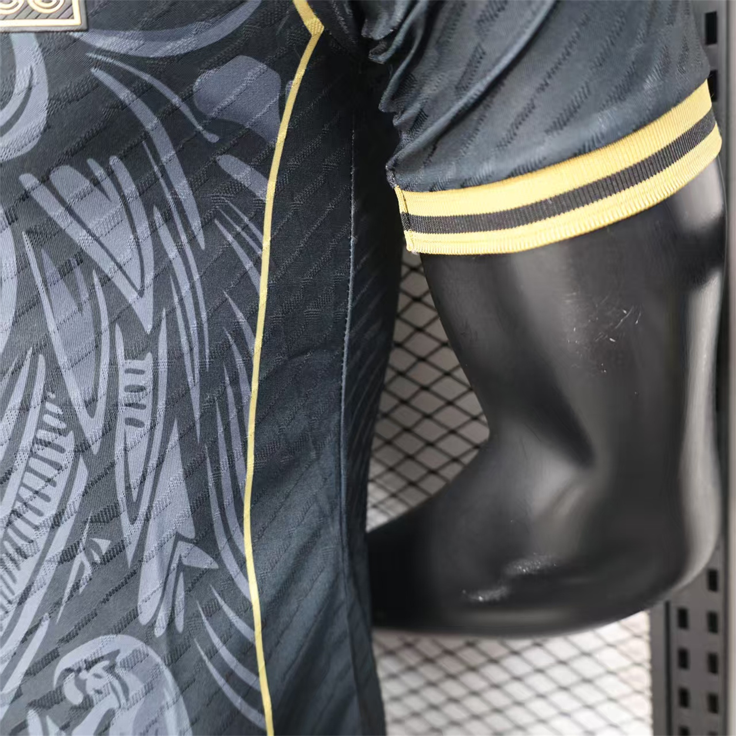 AlphaJersey-Mexico 25-26 Grey Eagle Sketch Black Gold Special Jersey - Player Version