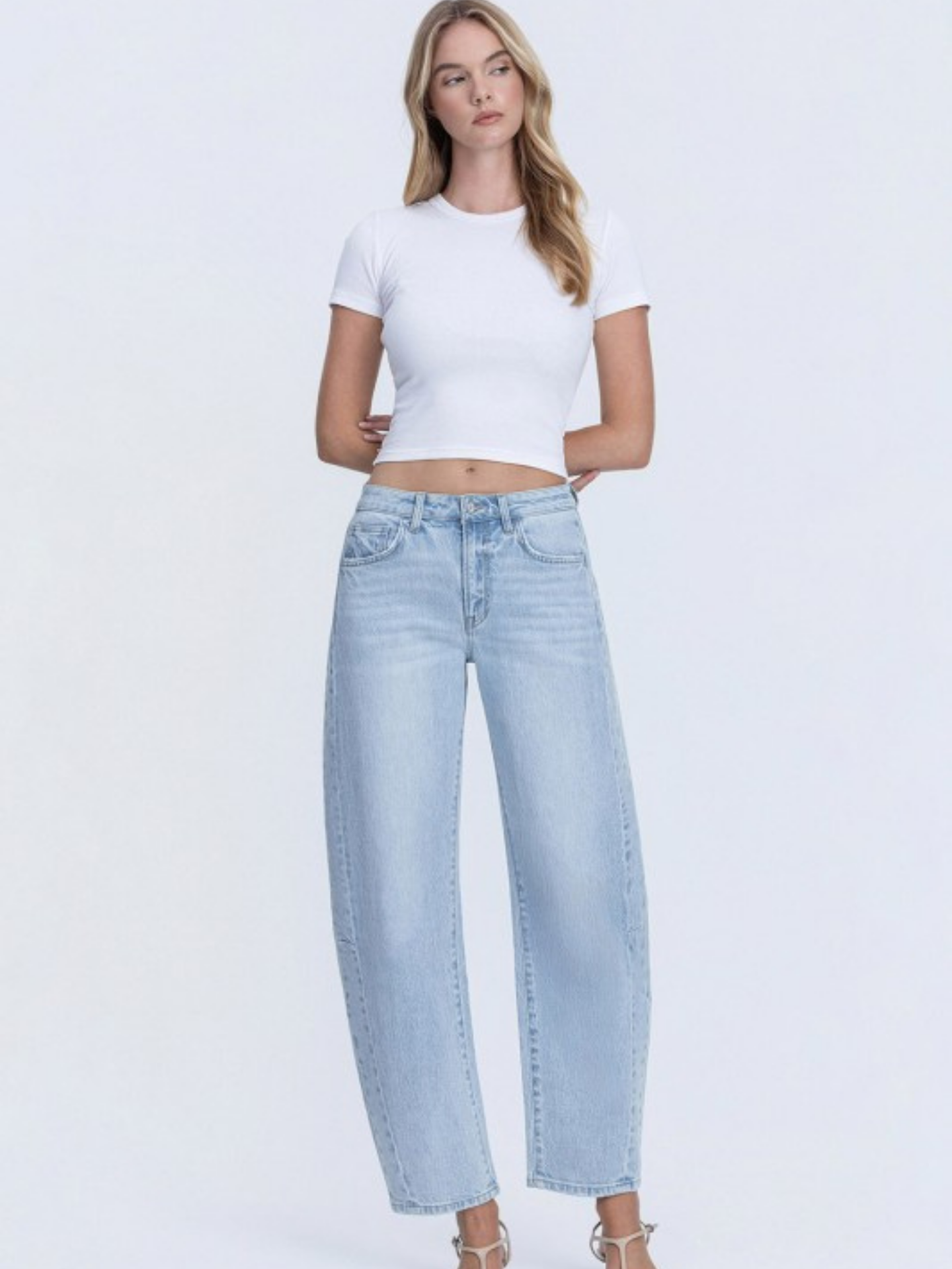 Light Wash Slim Barrel | Elegant Women's Fashion by coolavocek