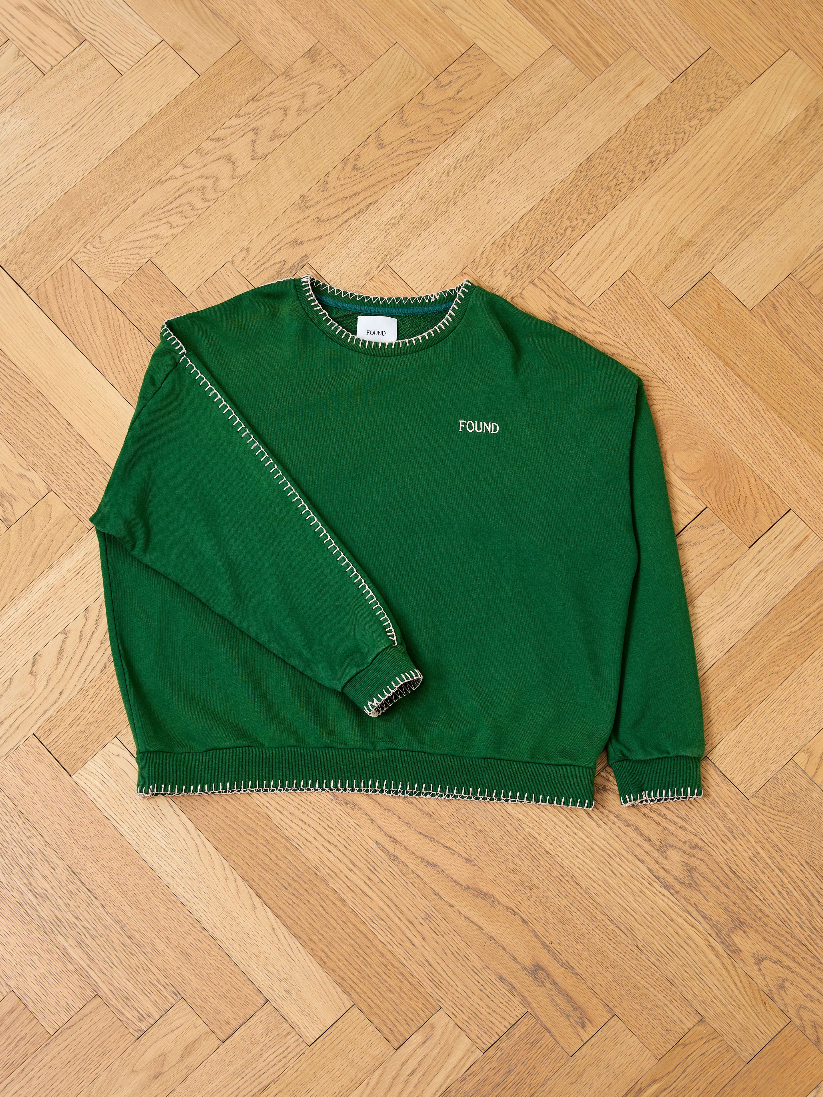 Stitched Border Distressed Crewneck | Modern Menswear by yycbvcnbmmnbm