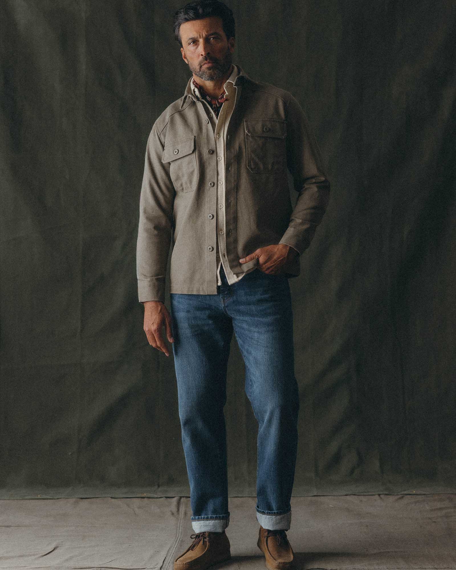 The Shop Shirt in Stone Chipped Canvas | Modern Menswear by yycbvcnbmmnbm