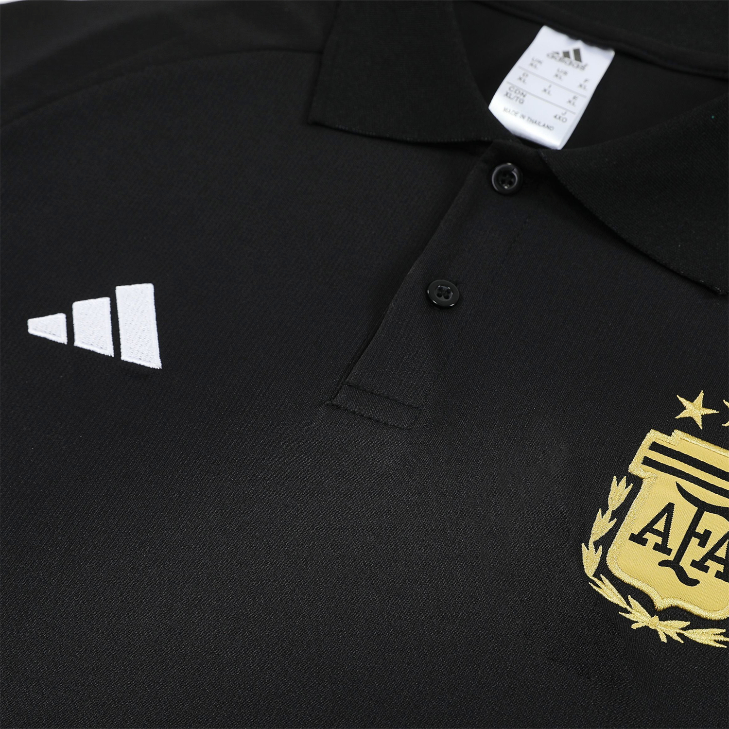 AlphaJersey-Argentina 2026 POLO Short-Sleeve Training Set - Black Top & Black Shorts