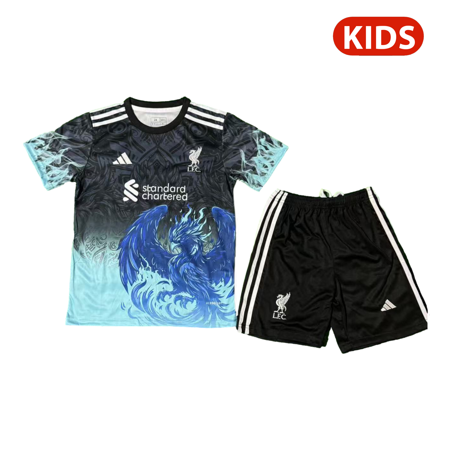 AlphaJersey-Liver.pool 25-26 Blue Liver.pool Bird Black Special Kids Kit
