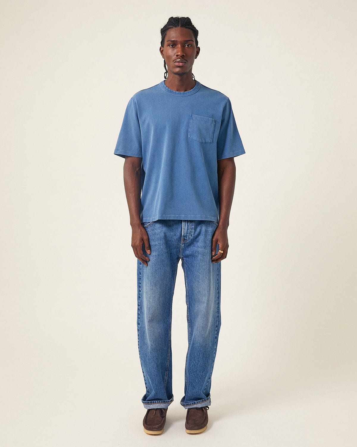 Garment Dye Tee - Indigo | Modern Menswear by yycbvcnbmmnbm