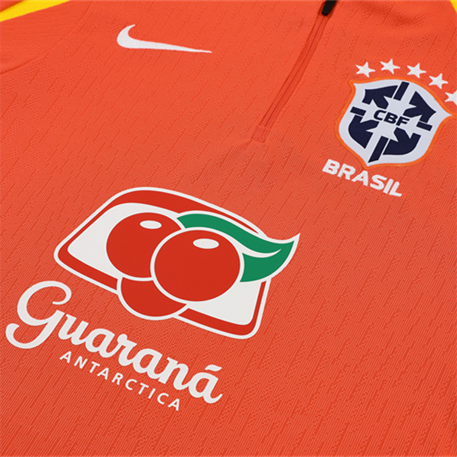 AlphaJersey-Brazil 25-26 Kids Long Sleeve Training Set - Player Version - Orange Top and Black Pants
