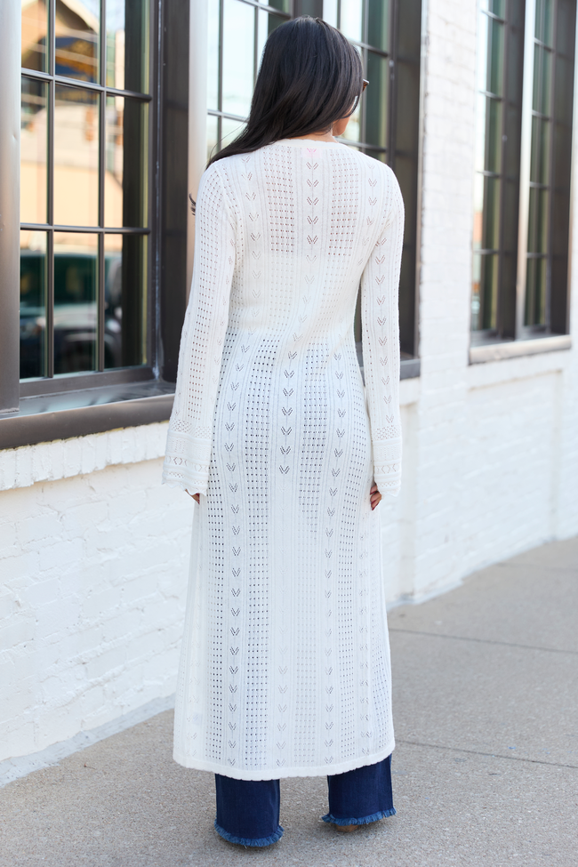 Campbell Ivory Knit Maxi Cardigan | Elegant Women's Fashion by coolavocek