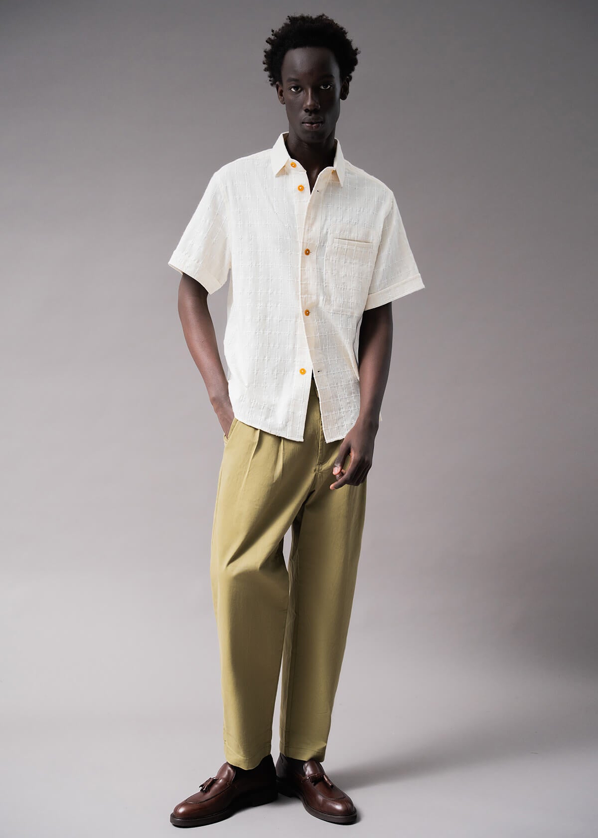 Embroidered Cream Plaid | Modern Menswear by yycbvcnbmmnbm