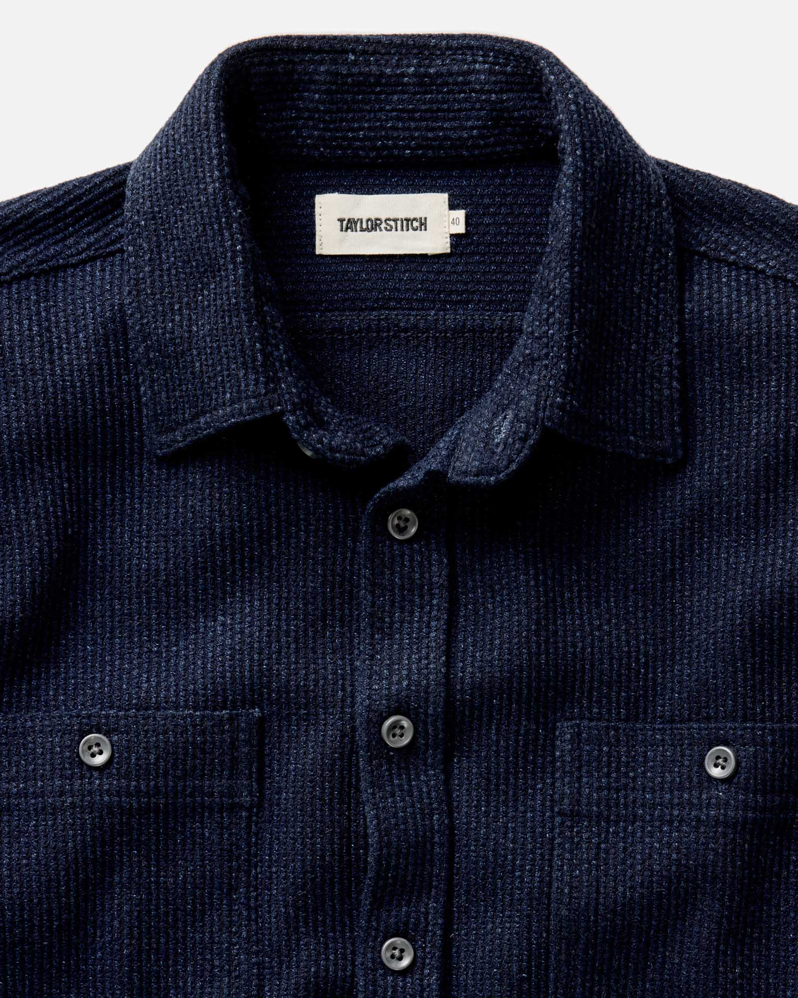 The Utility Shirt in Rinsed Indigo Sashiko | Modern Menswear by yycbvcnbmmnbm