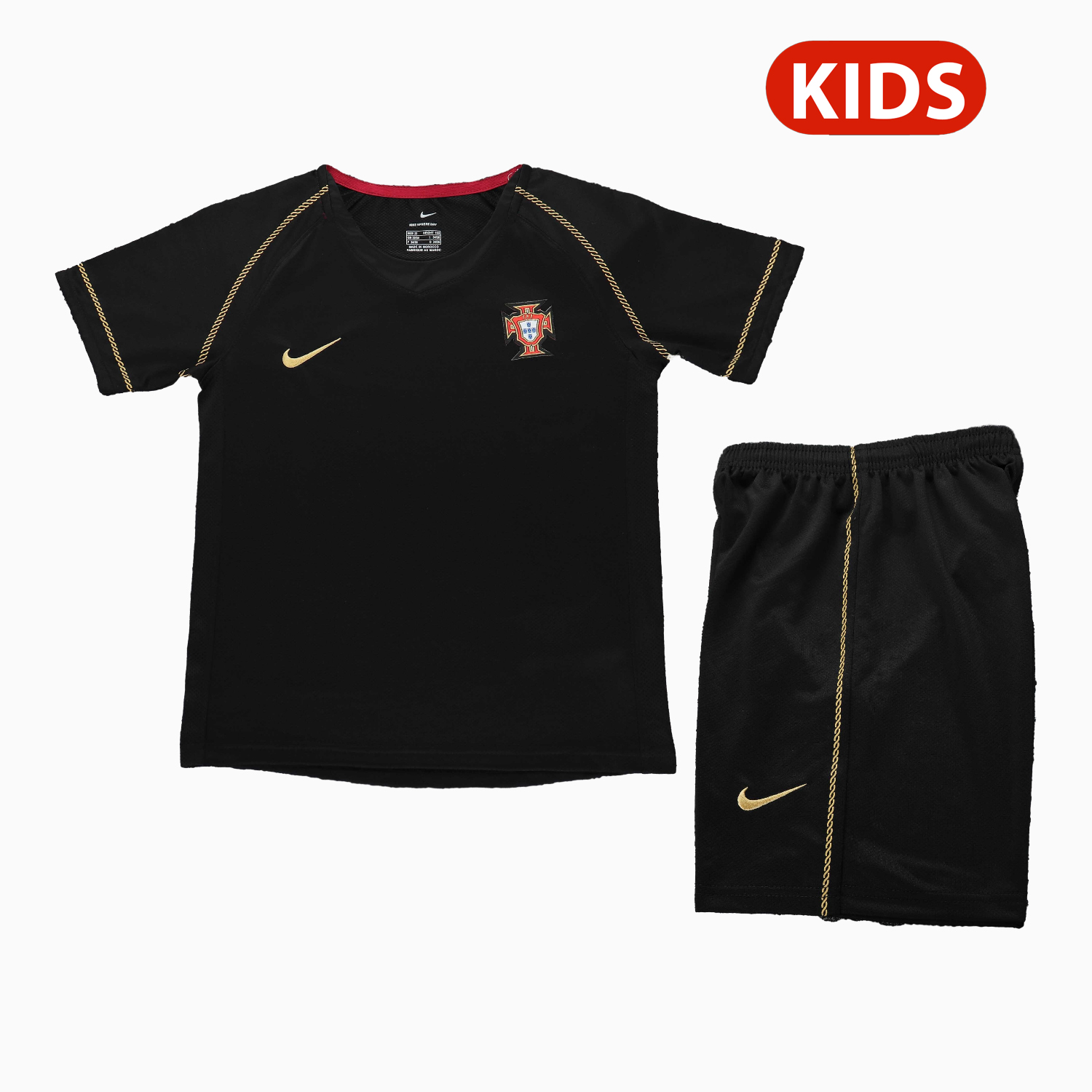 AlphaJersey-Retro Portugal 2006 Away Kids Kit
