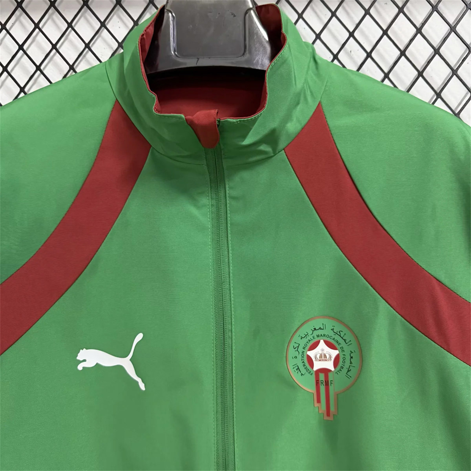 AlphaJersey-Morocco 2026 Pre-Match Double Sided Reversible Windbreaker - Red