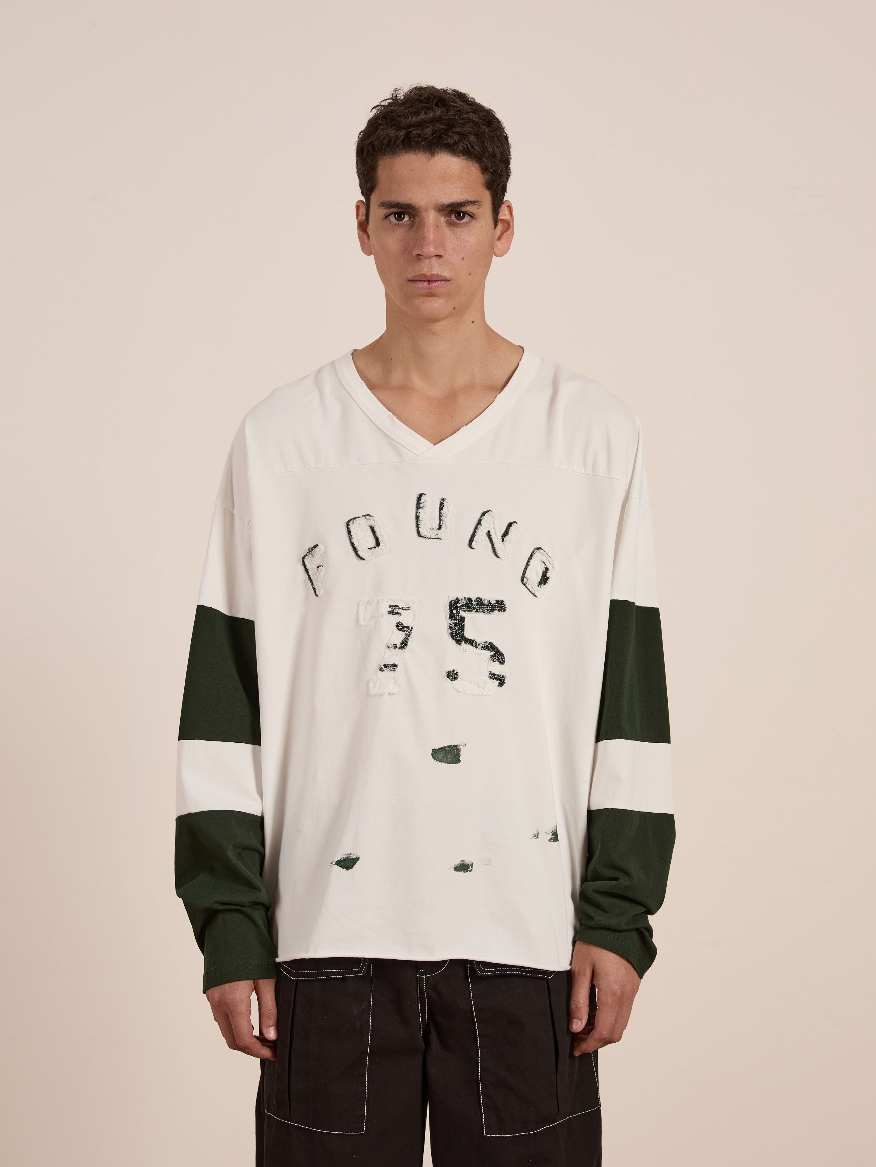 Distressed LS Team Jersey | Modern Menswear by yycbvcnbmmnbm