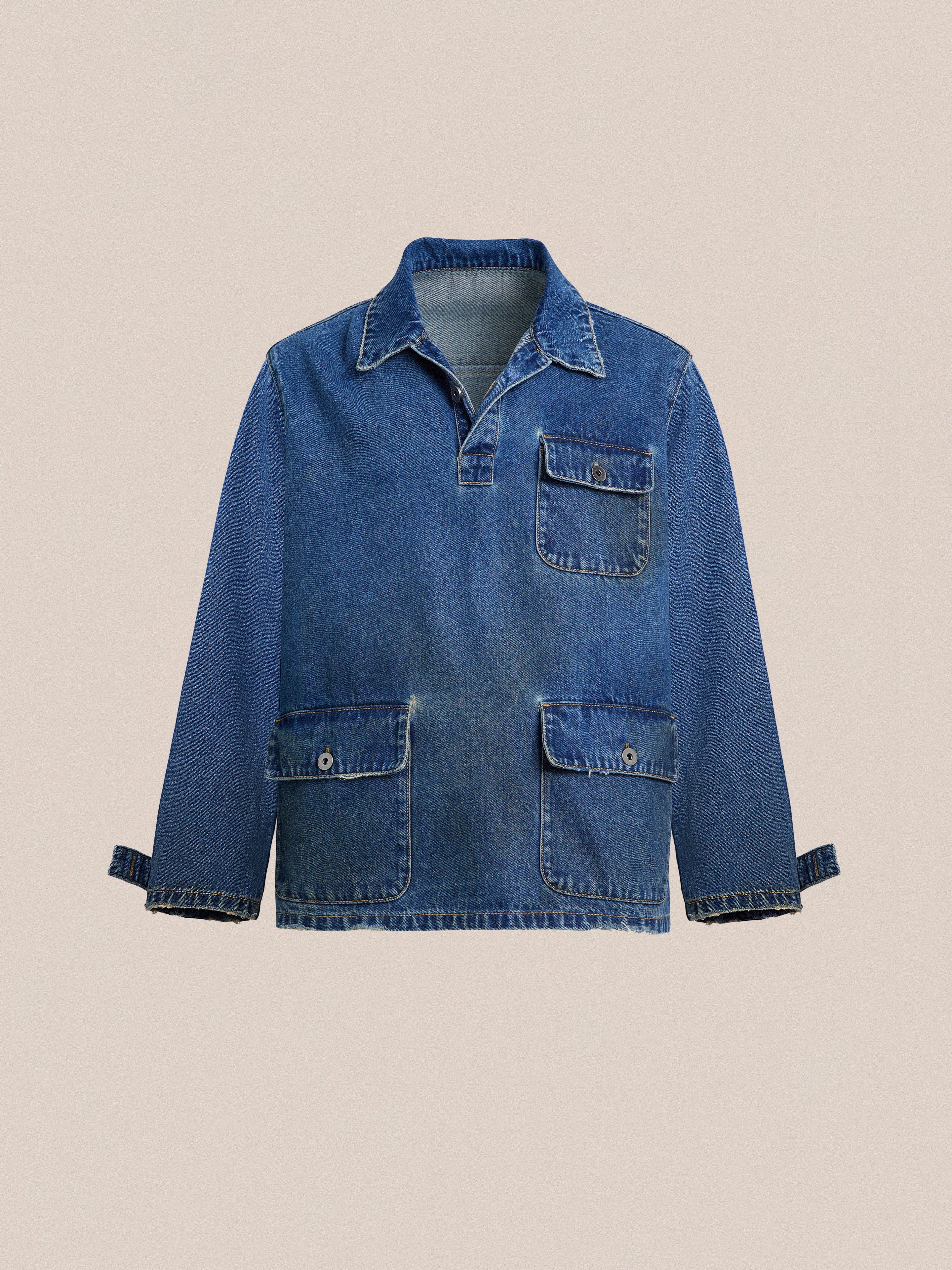 Azin Denim Pullover Work Shirt | Modern Menswear by yycbvcnbmmnbm
