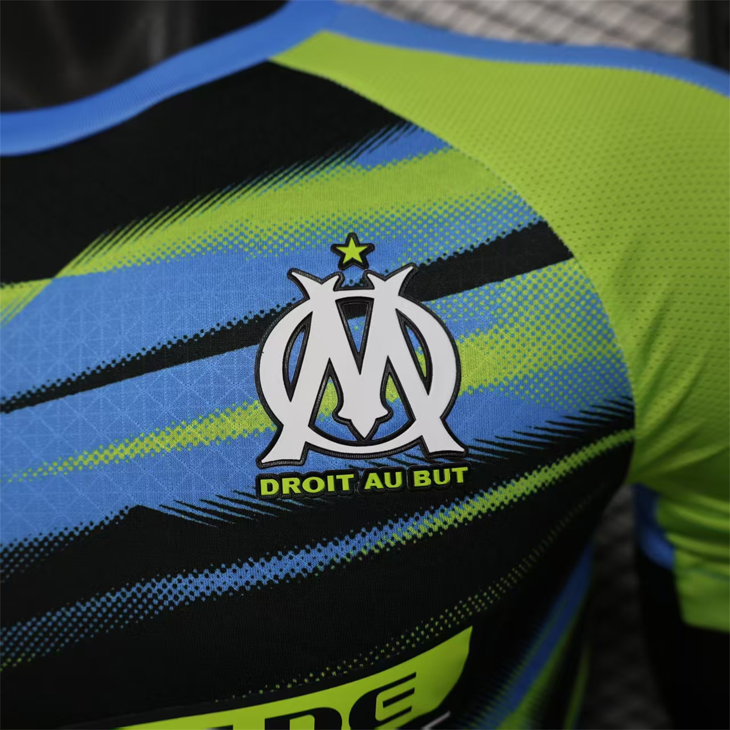 AlphaJersey-Marseille 25-26 Blue Green Gradient Training Jersey - Player Version