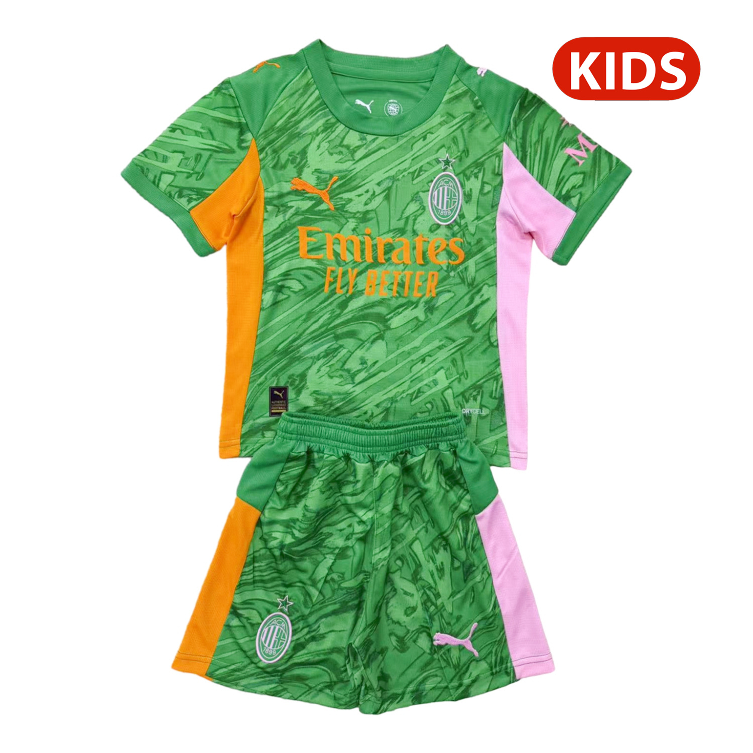AlphaJersey-AC Milan 25-26 Green Goalkeeper Kids Kit