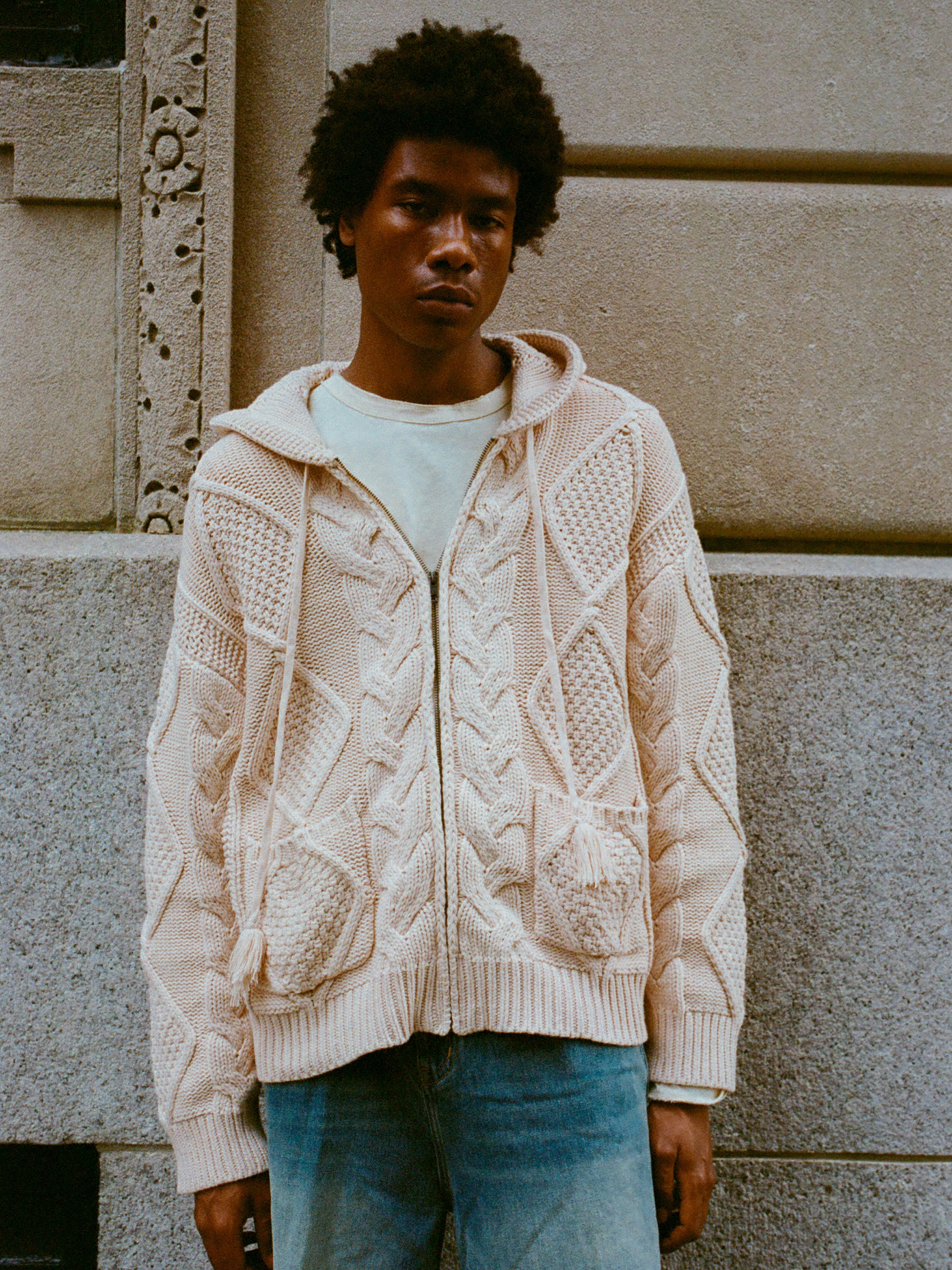 Zip Up Cable Knit Hoodie | Modern Menswear by yycbvcnbmmnbm