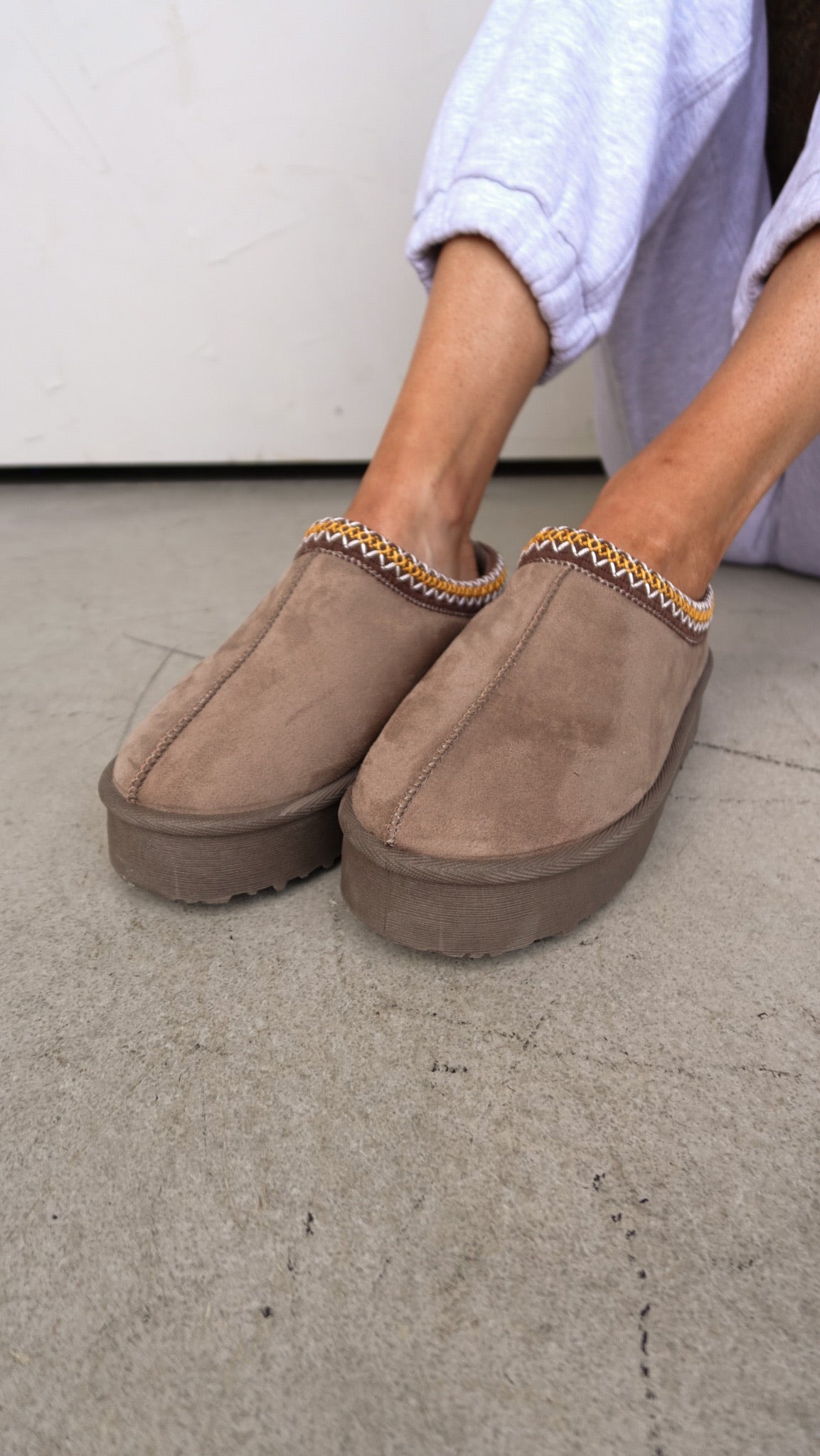 Mocha Fur-Lined Platform Slides | Elegant Women's Fashion by coolavocek