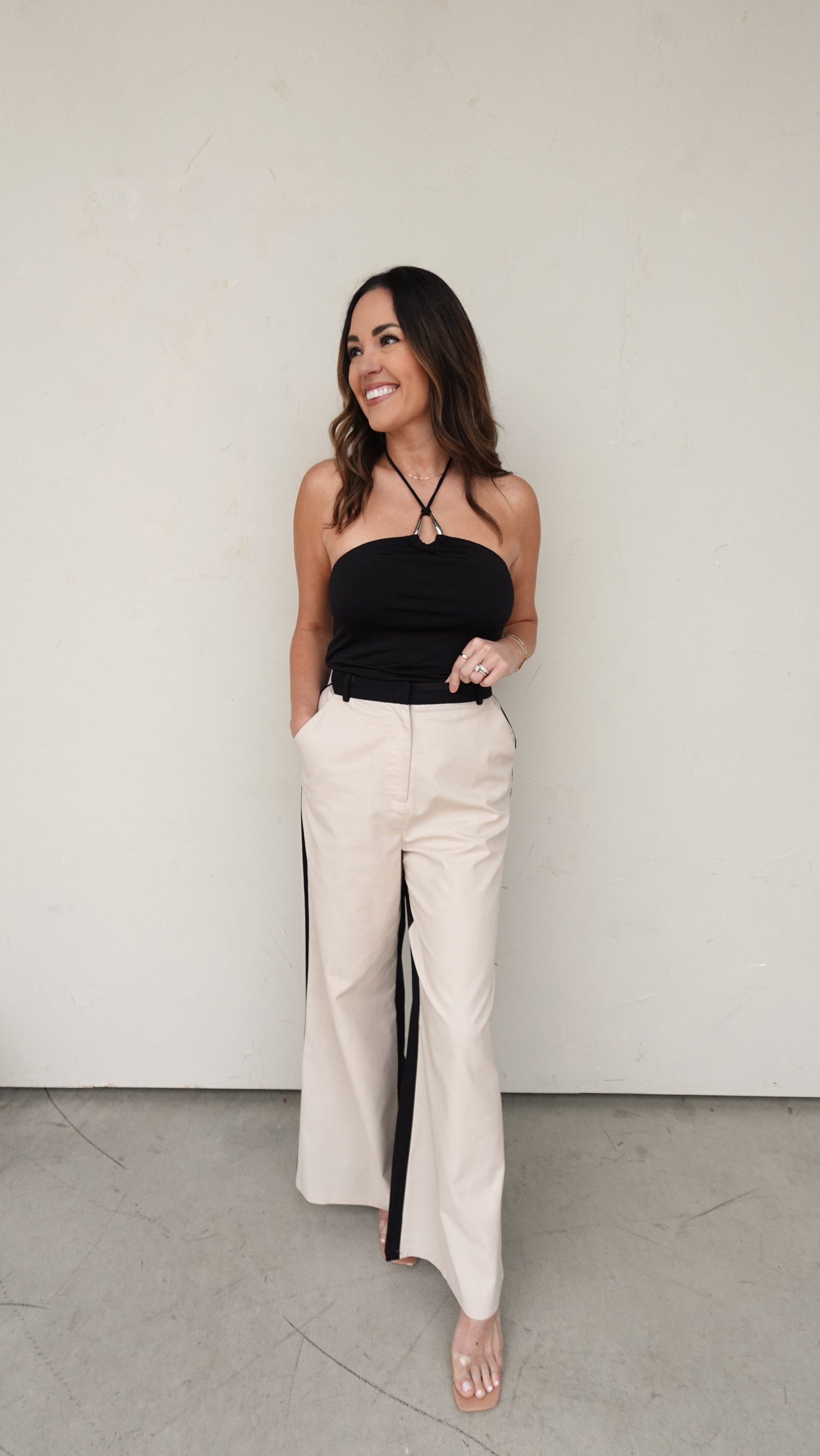 Black Halter Top with Ring Detail | Elegant Women's Fashion by coolavocek
