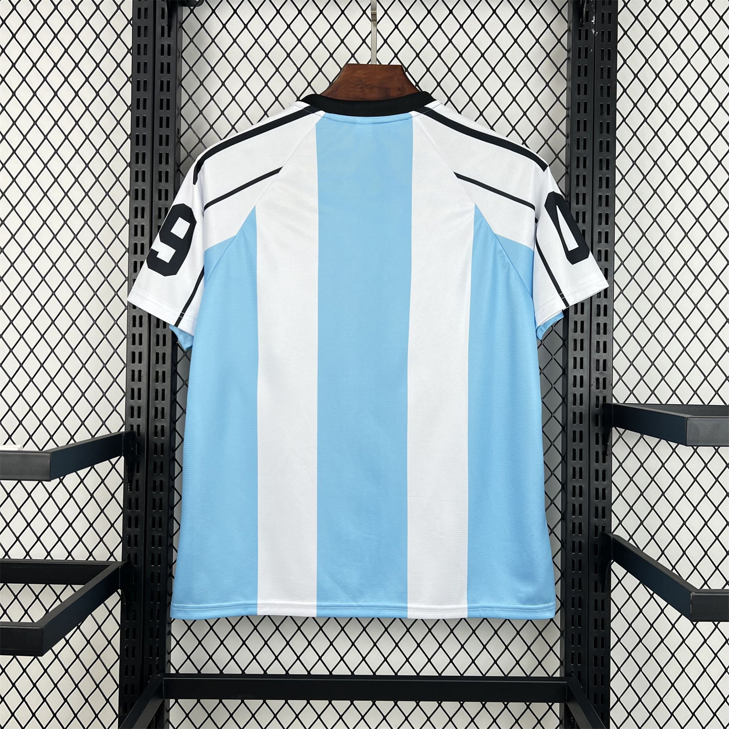AlphaJersey-Unisex Light Blue Striped 2026 World Cup Style V-Neck Soccer Jersey - Fans Version