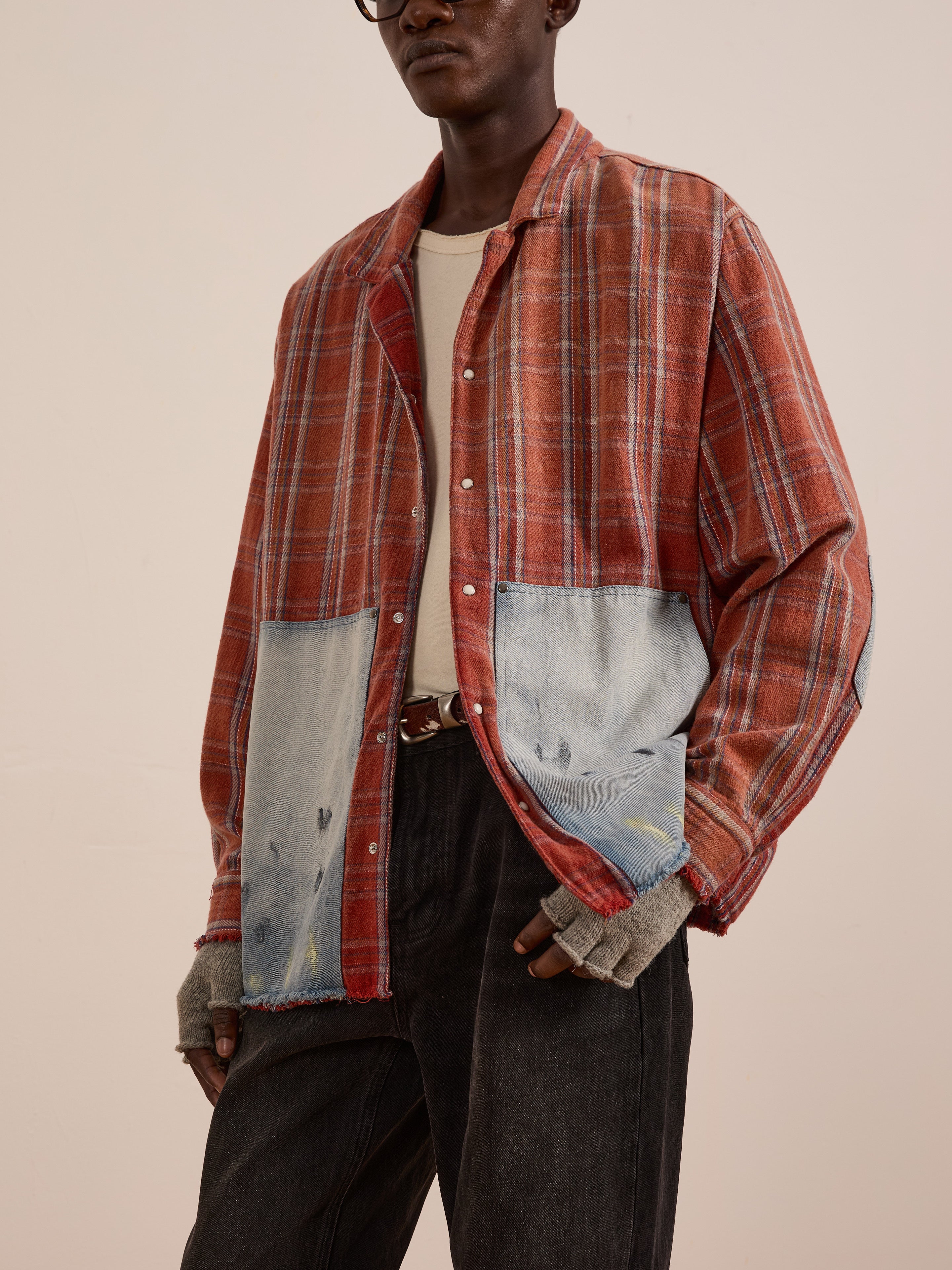 Plaid Denim Shirt | Modern Menswear by yycbvcnbmmnbm