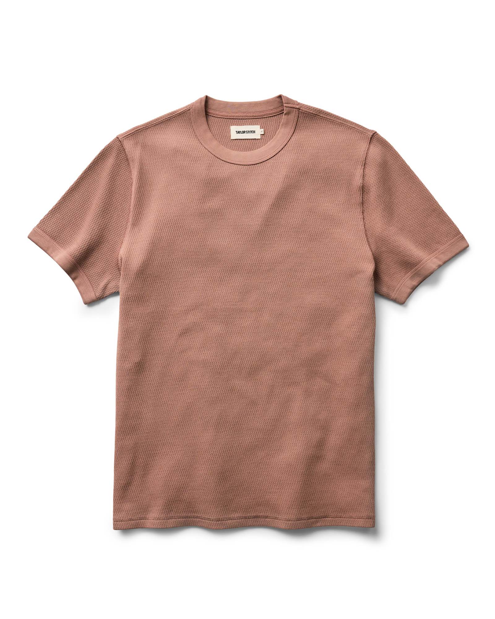 The Organic Cotton Short Sleeve Crew in Faded Brick Waffle | Modern Menswear by yycbvcnbmmnbm